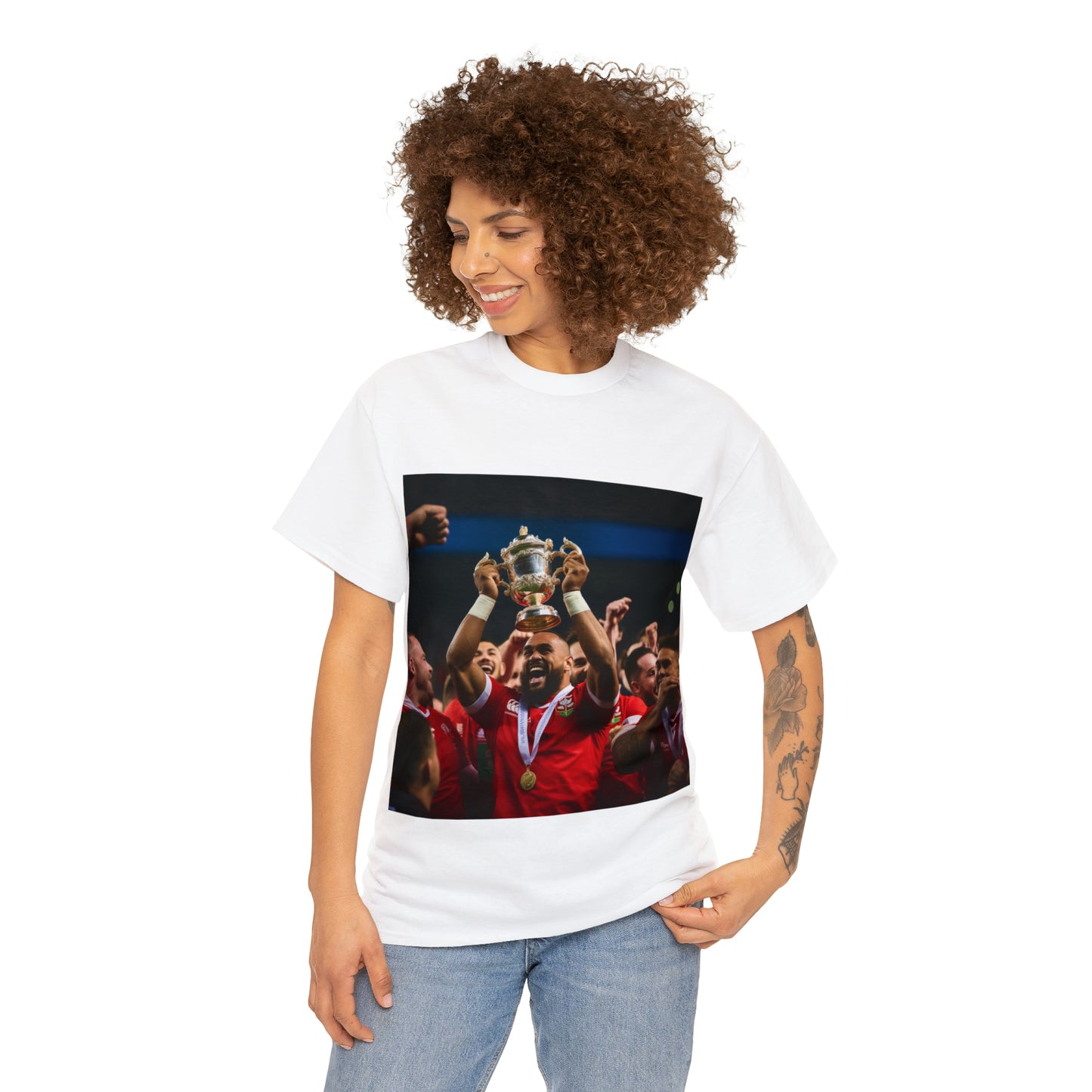 Tonga lifting the RWC - light shirts
