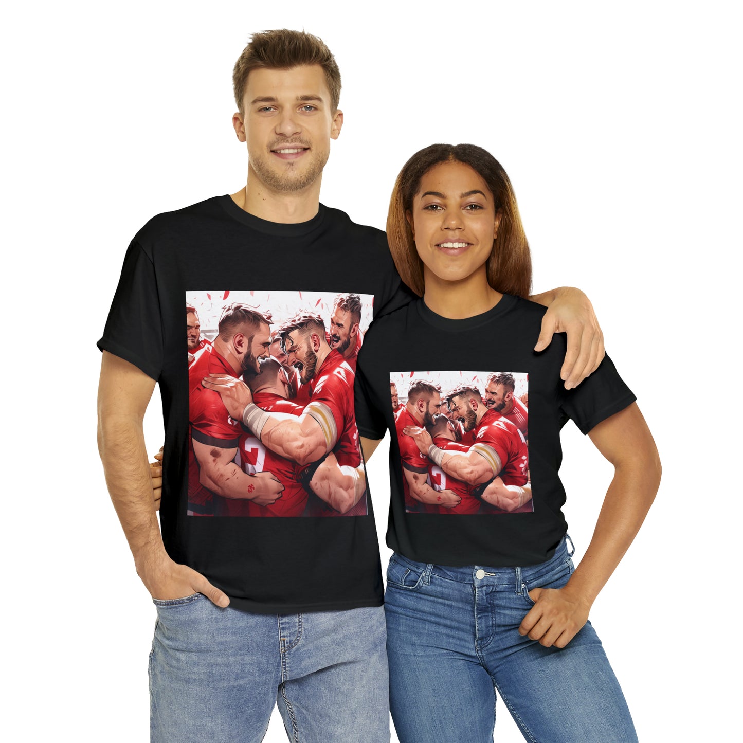 Post Match Wales - dark shirts