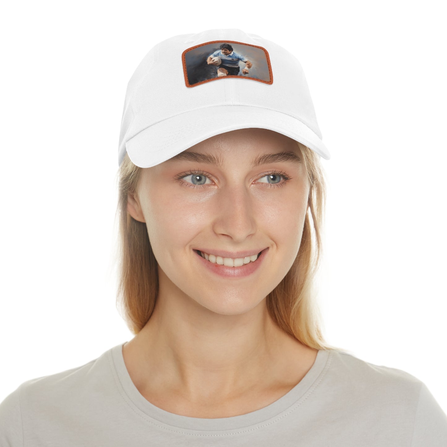 Rugby Maradona Rectangle Leather Patch Hat