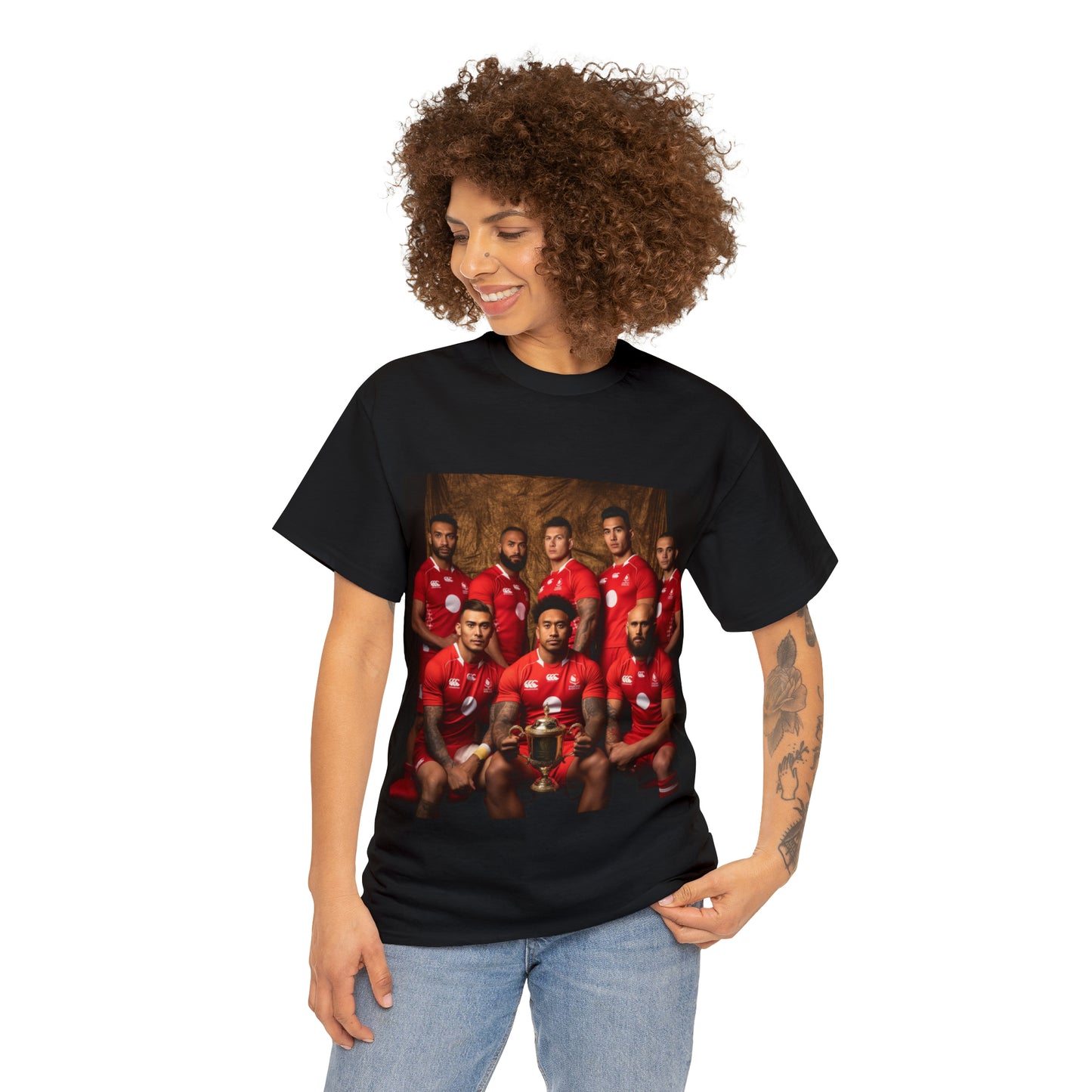 Tonga RWC photoshoot - dark shirts