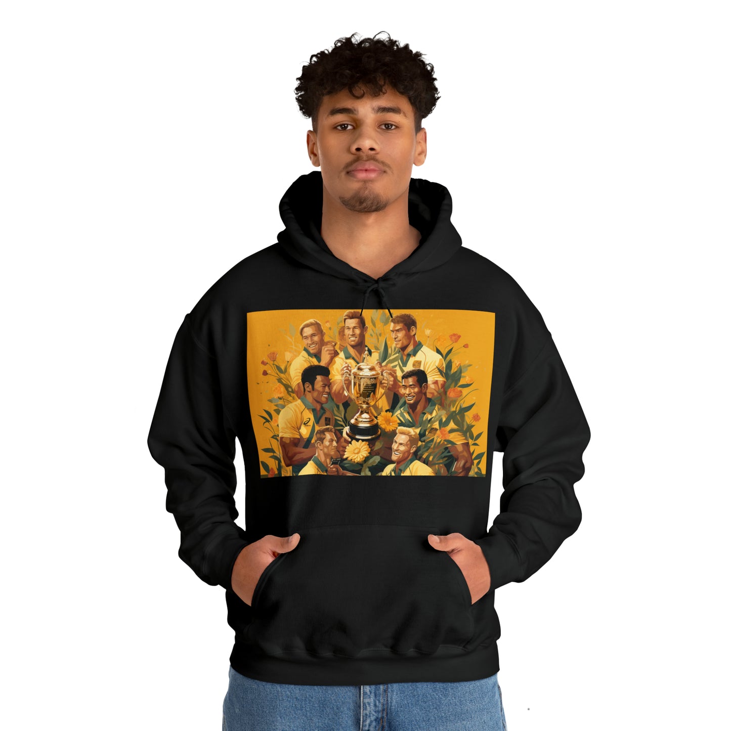 Australia celebrating with RWC - black hoodie