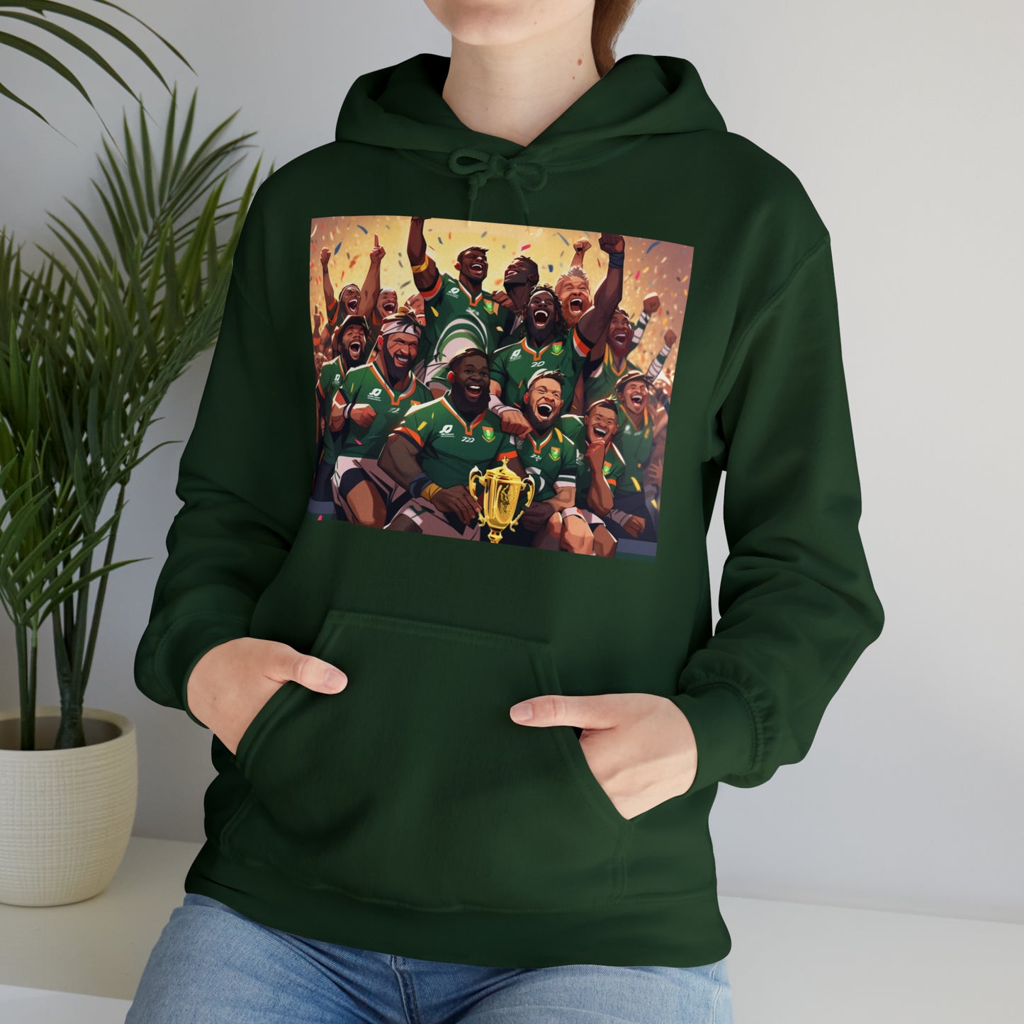 Springboks Celebrating with RWC - dark hoodies