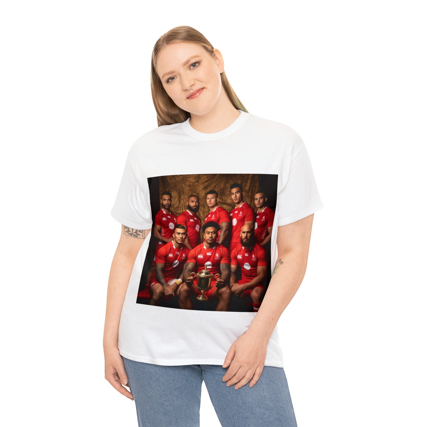 Tonga RWC photoshoot - light shirts