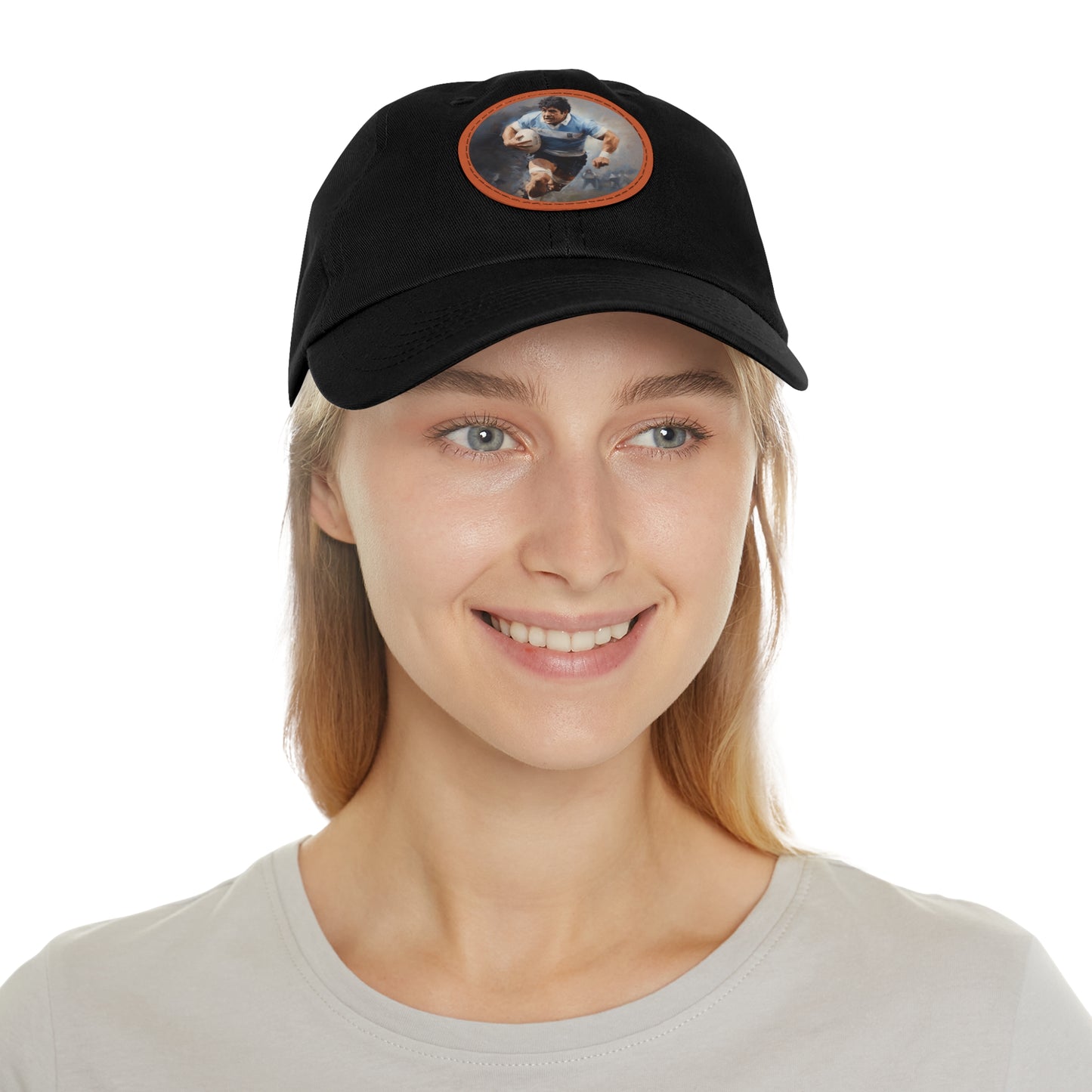 Rugby Maradona Round Leather Patch Hat