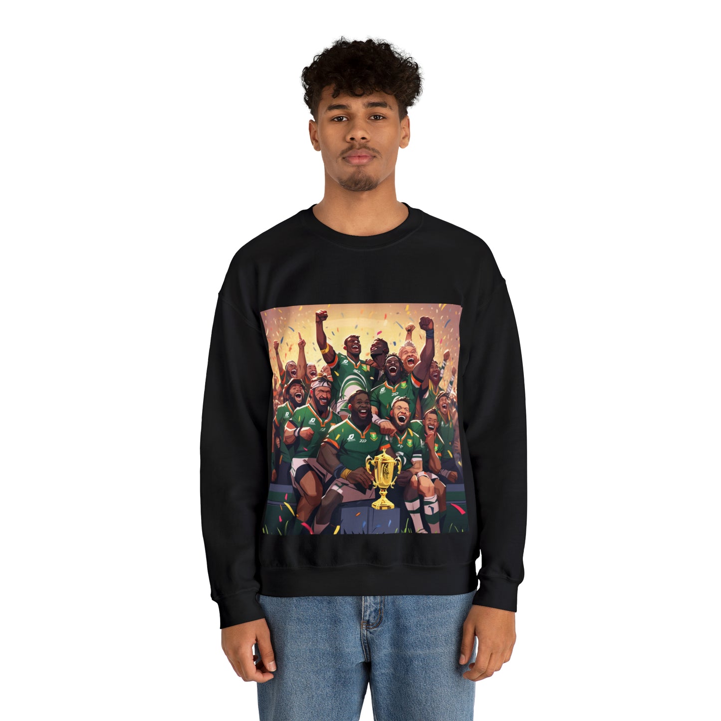 Springboks Celebrating with RWC - black sweatshirt