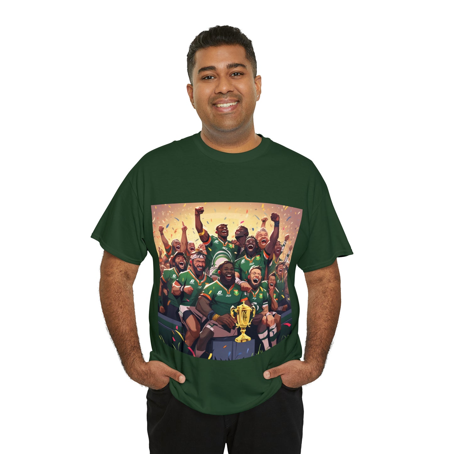 Springboks Celebrating with RWC - dark shirts