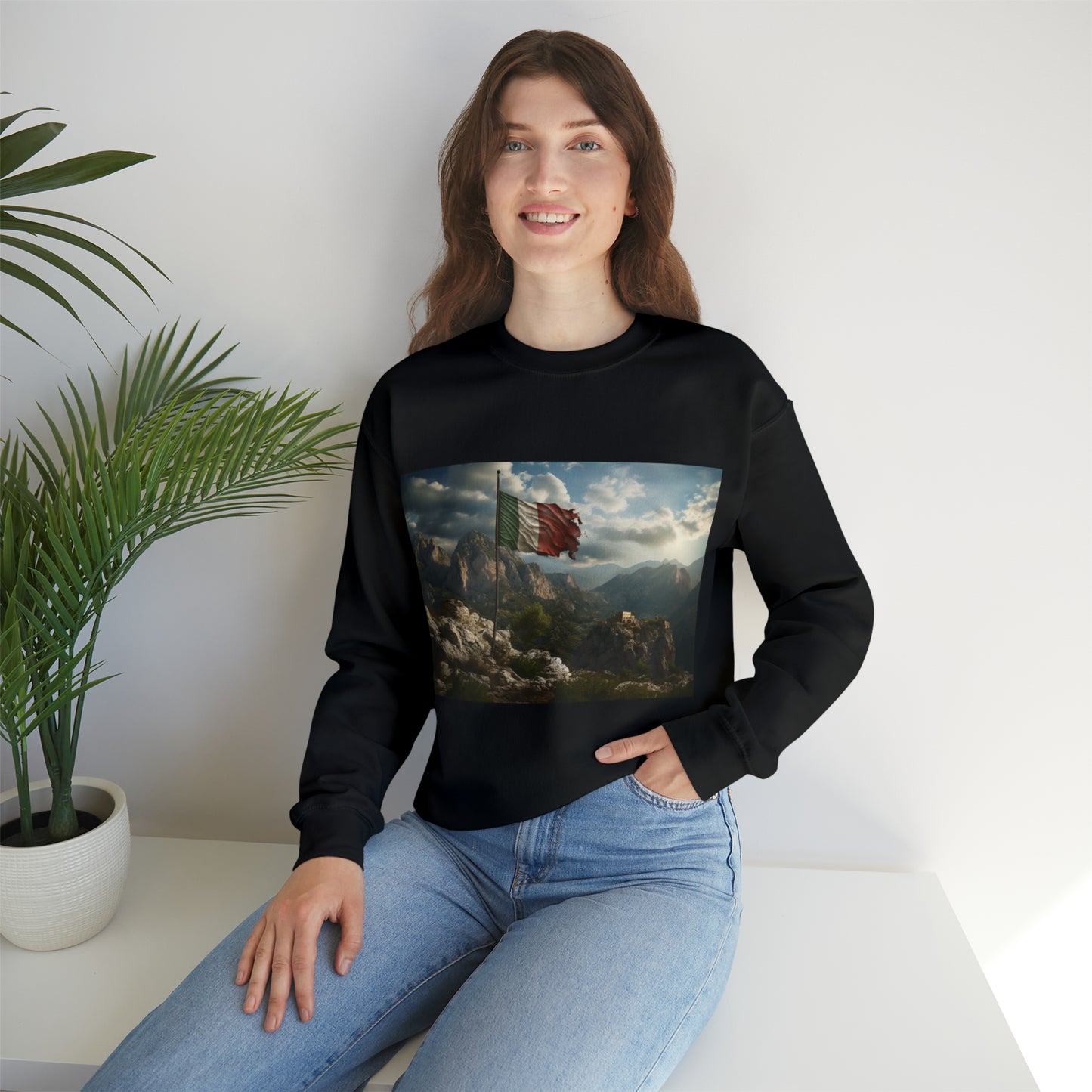 Italy Flag - black sweatshirt
