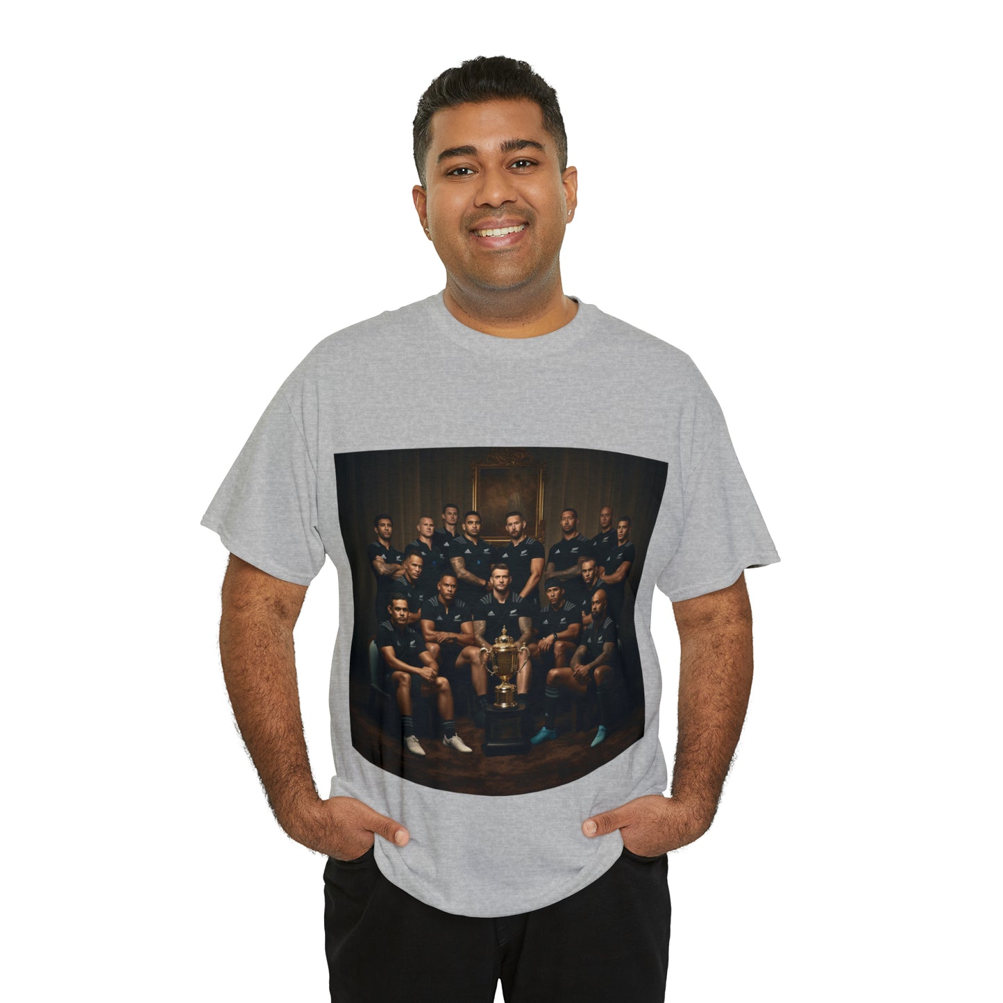 All Blacks with Web Ellis Cup - light shirts