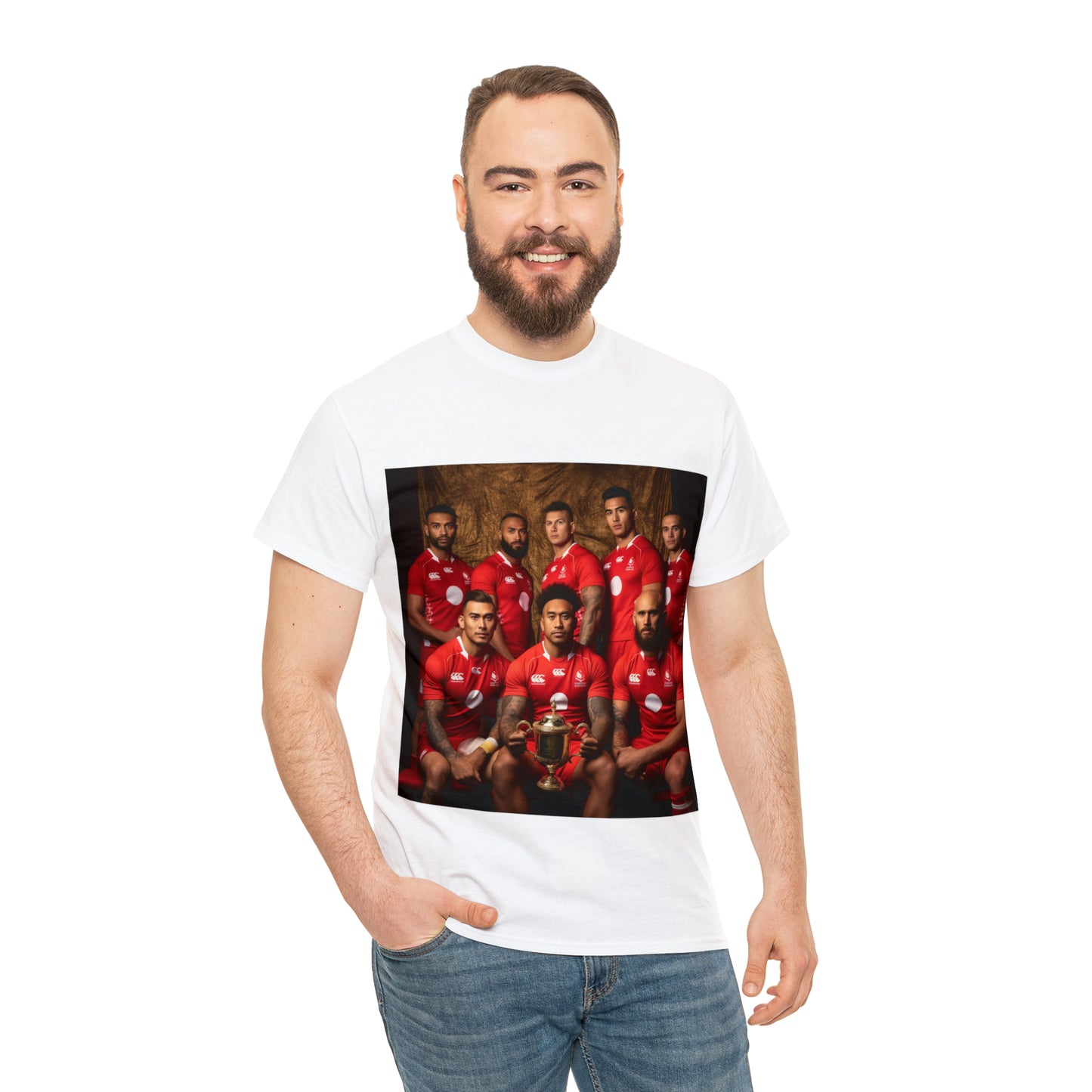 Tonga RWC photoshoot - light shirts