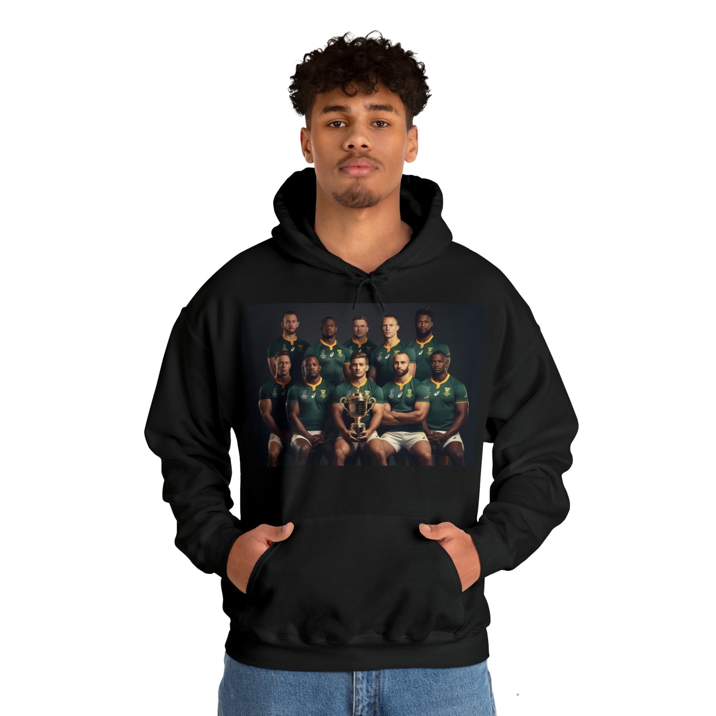 Springbok RWC photoshoot - dark hoodies