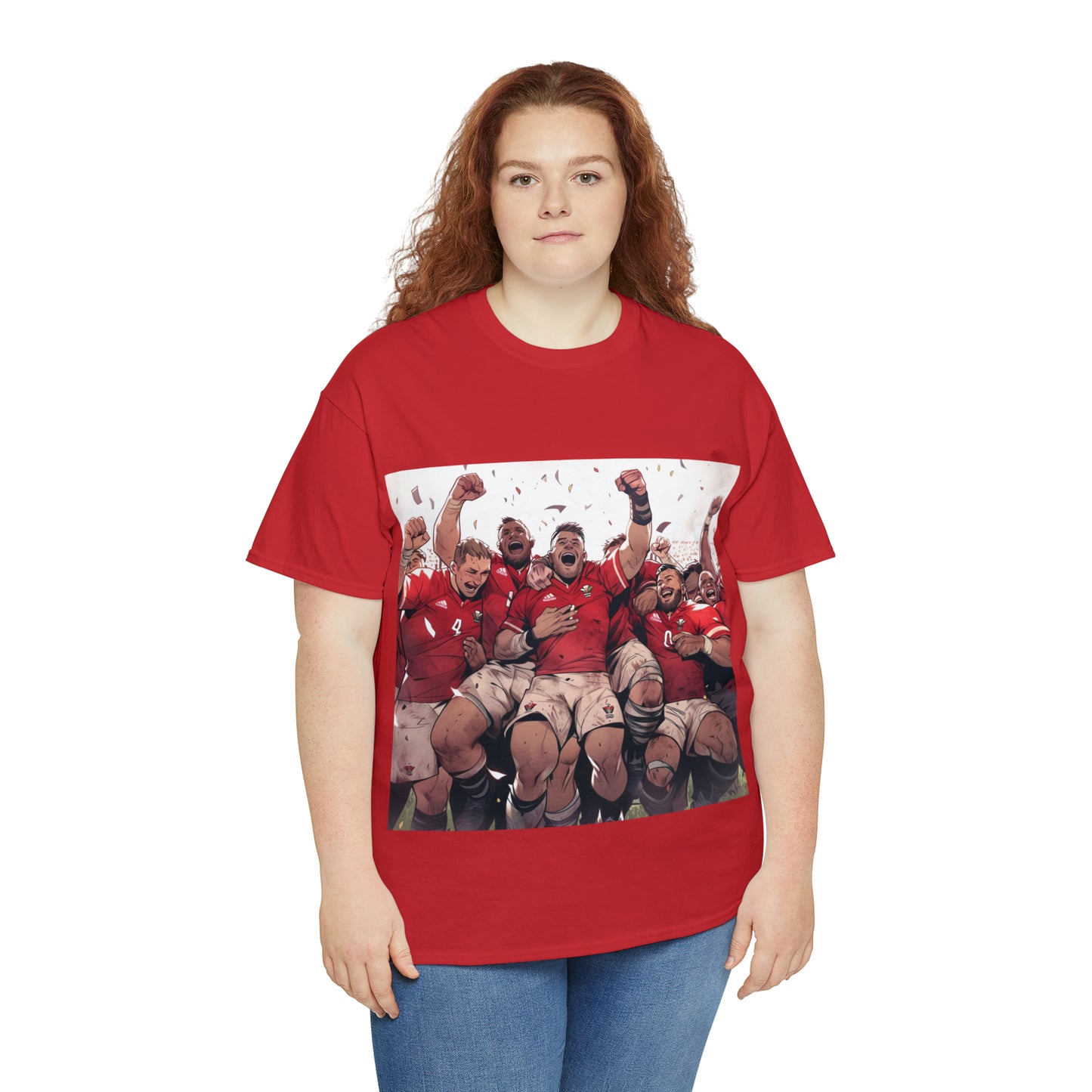 Wales Celebrating - dark shirts