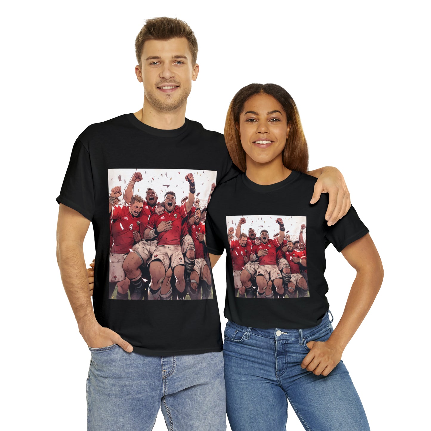 Wales Celebrating - dark shirts