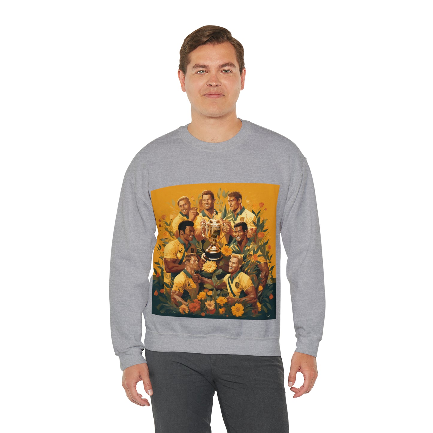 Australia celebrating with RWC - light sweatshirts