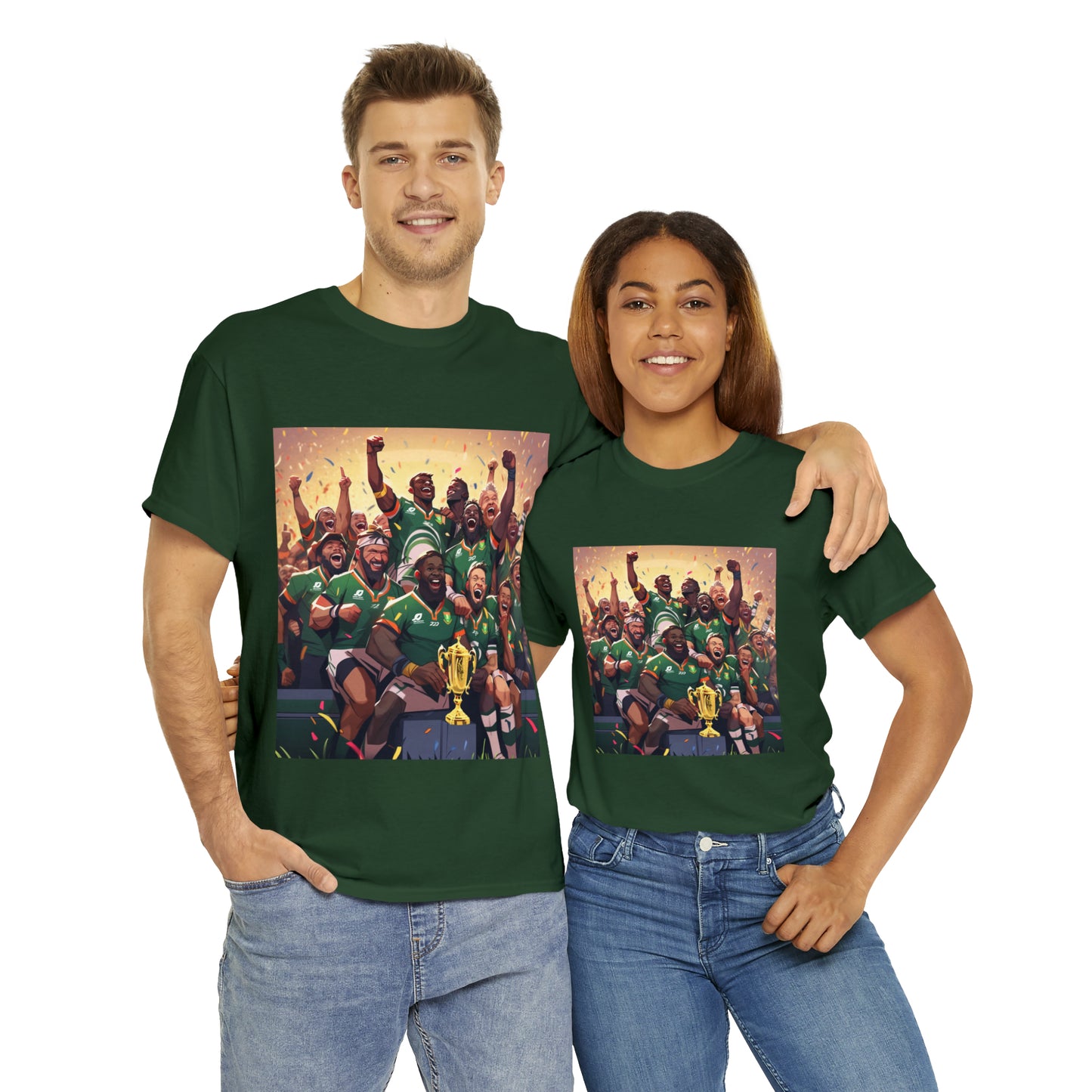 Springboks Celebrating with RWC - dark shirts