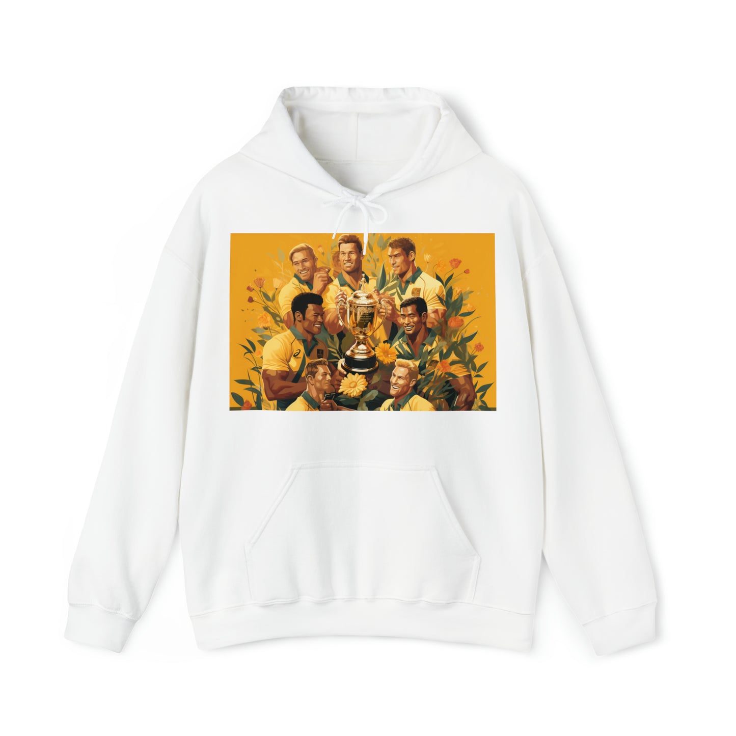 Australia celebrating with RWC - light hoodies