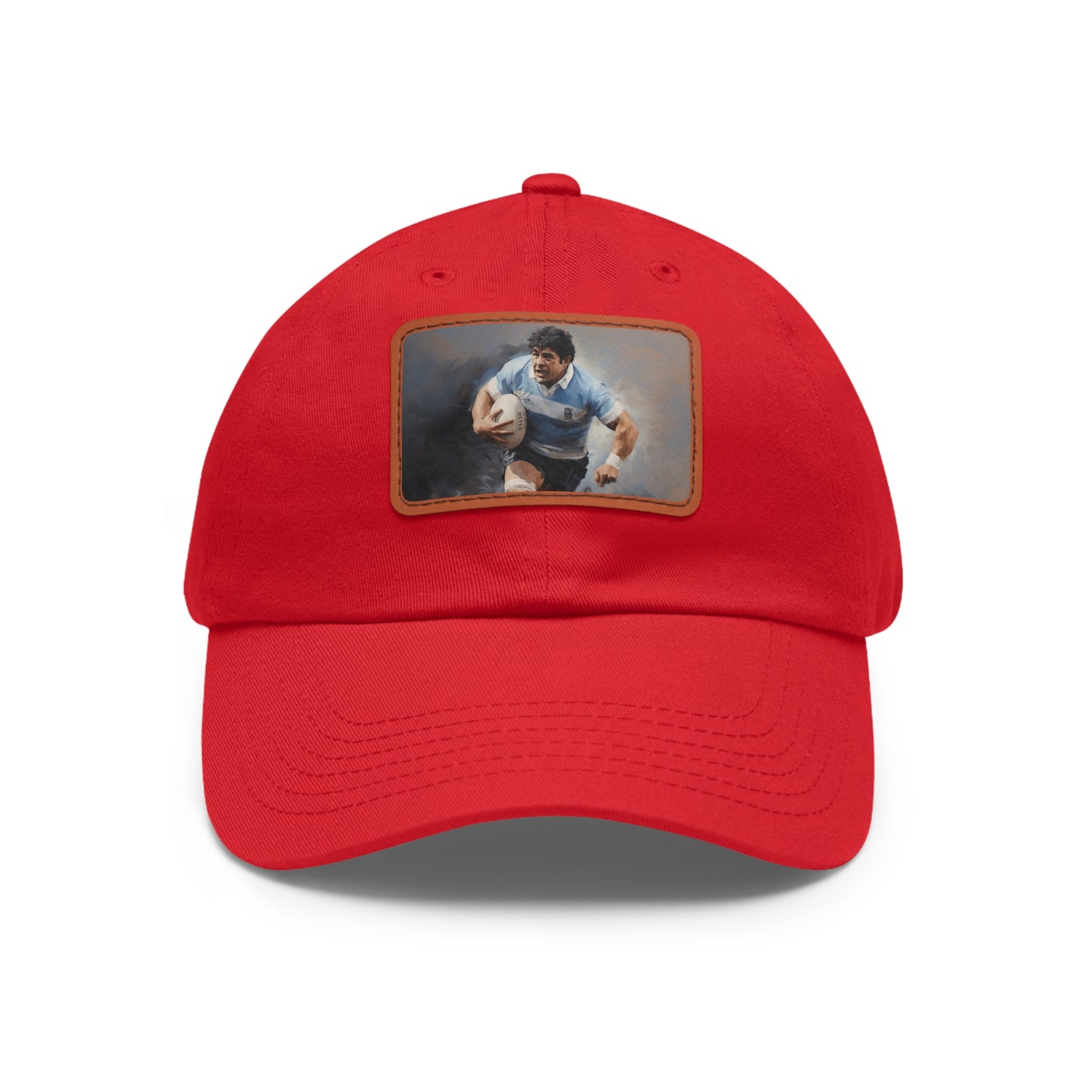 Rugby Maradona Rectangle Leather Patch Hat