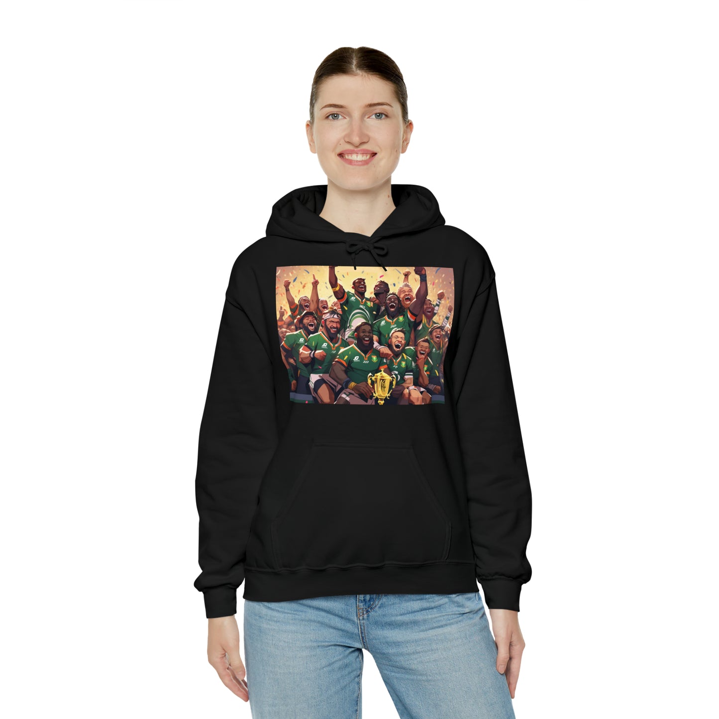 Springboks Celebrating with RWC - dark hoodies