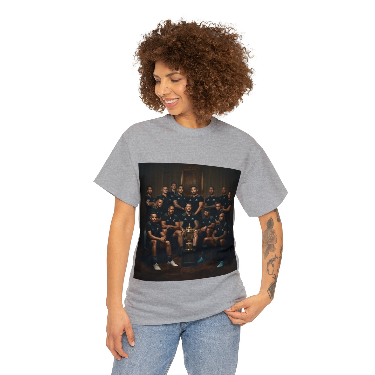 All Blacks with Web Ellis Cup - light shirts