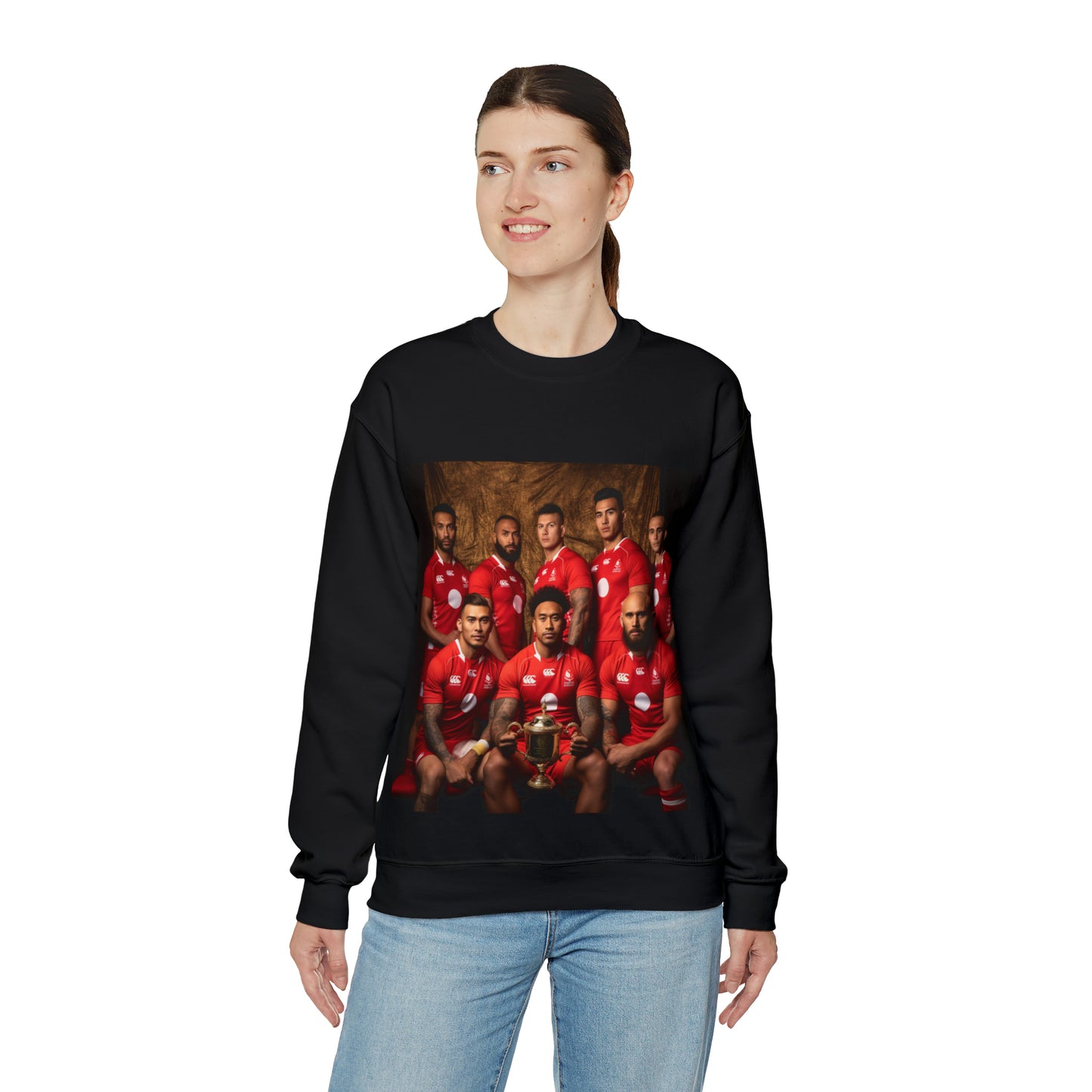 Tonga RWC photoshoot - black sweatshirt