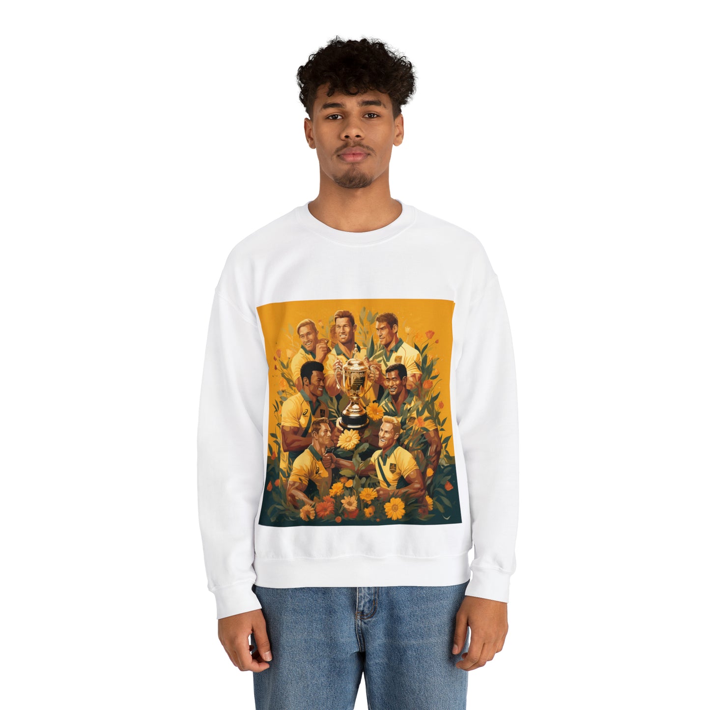 Australia celebrating with RWC - light sweatshirts