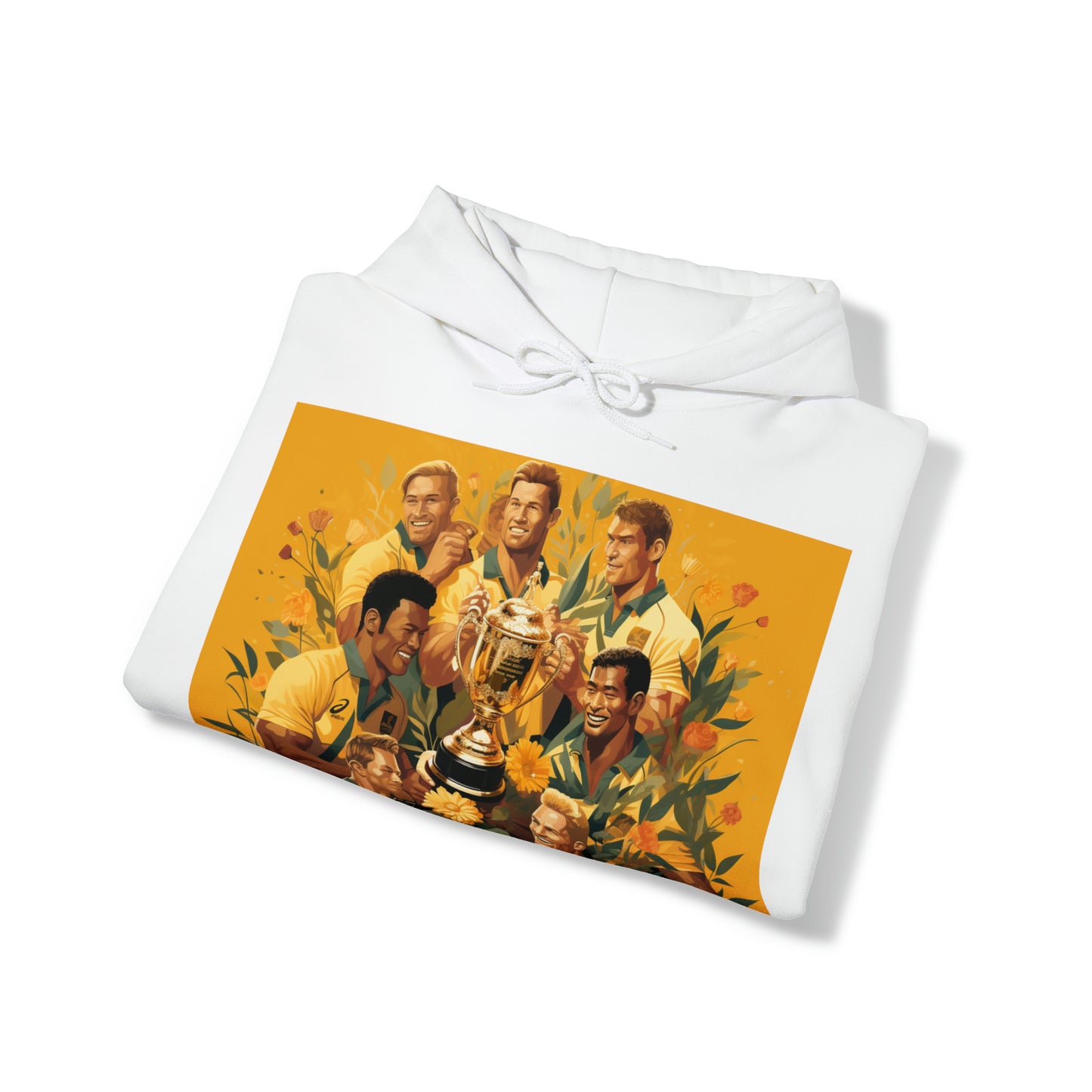 Australia celebrating with RWC - light hoodies