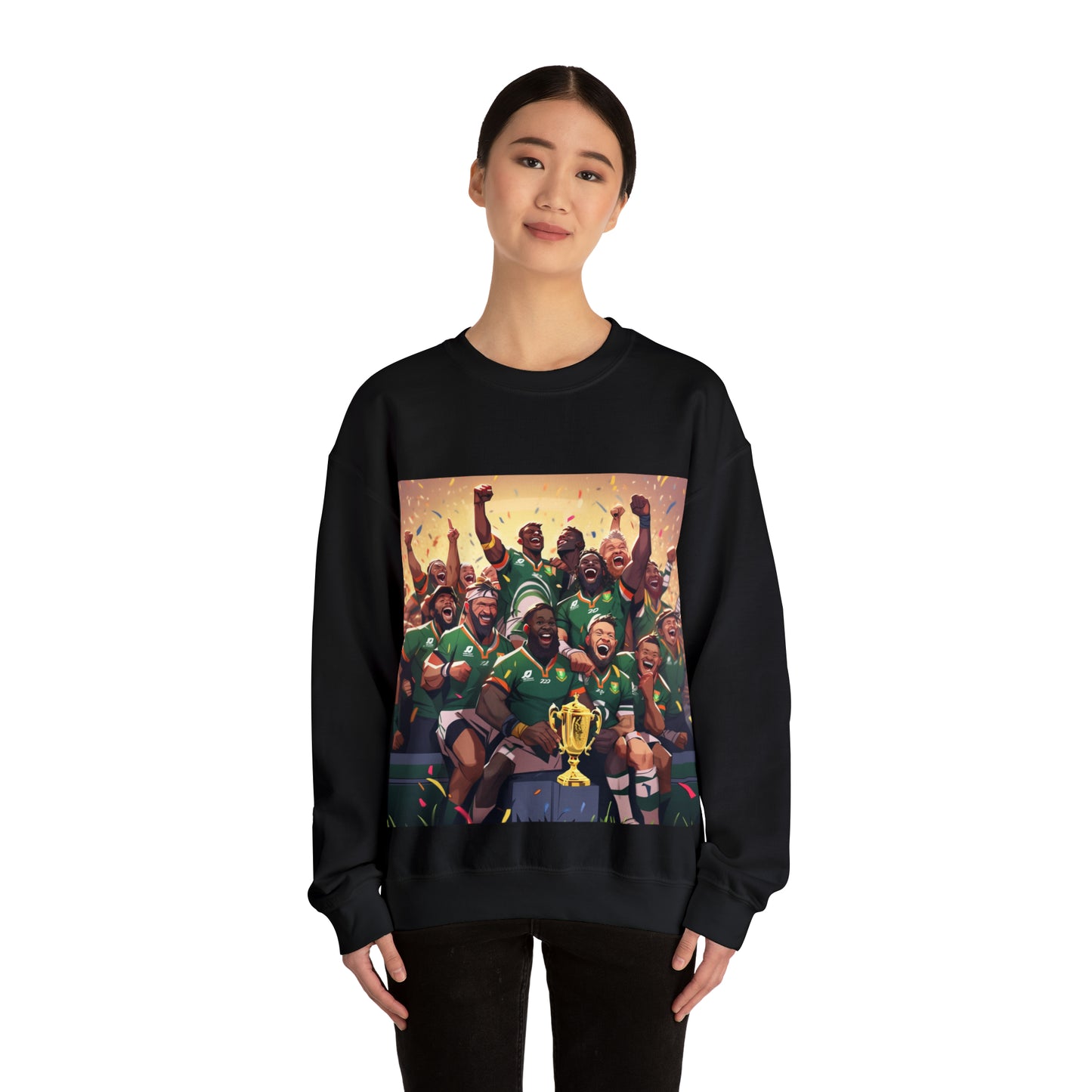 Springboks Celebrating with RWC - black sweatshirt