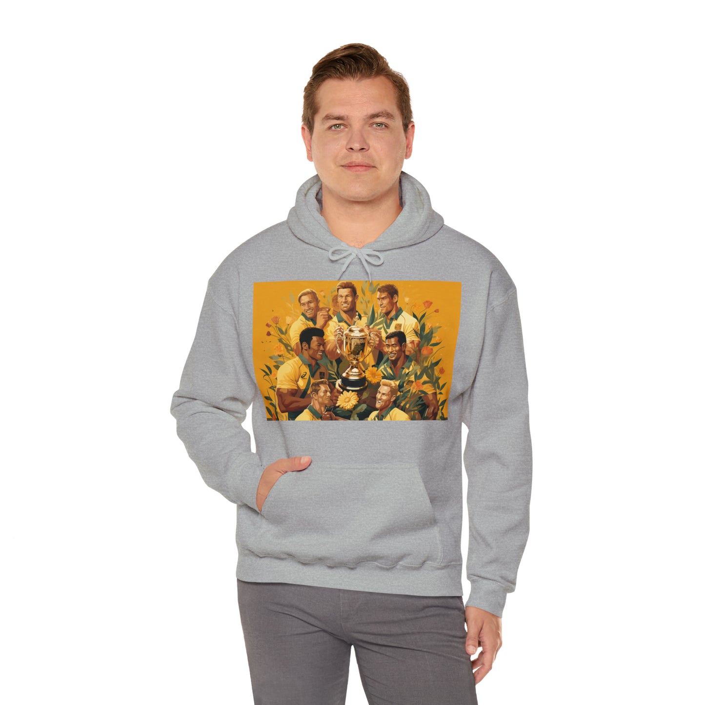 Australia celebrating with RWC - light hoodies