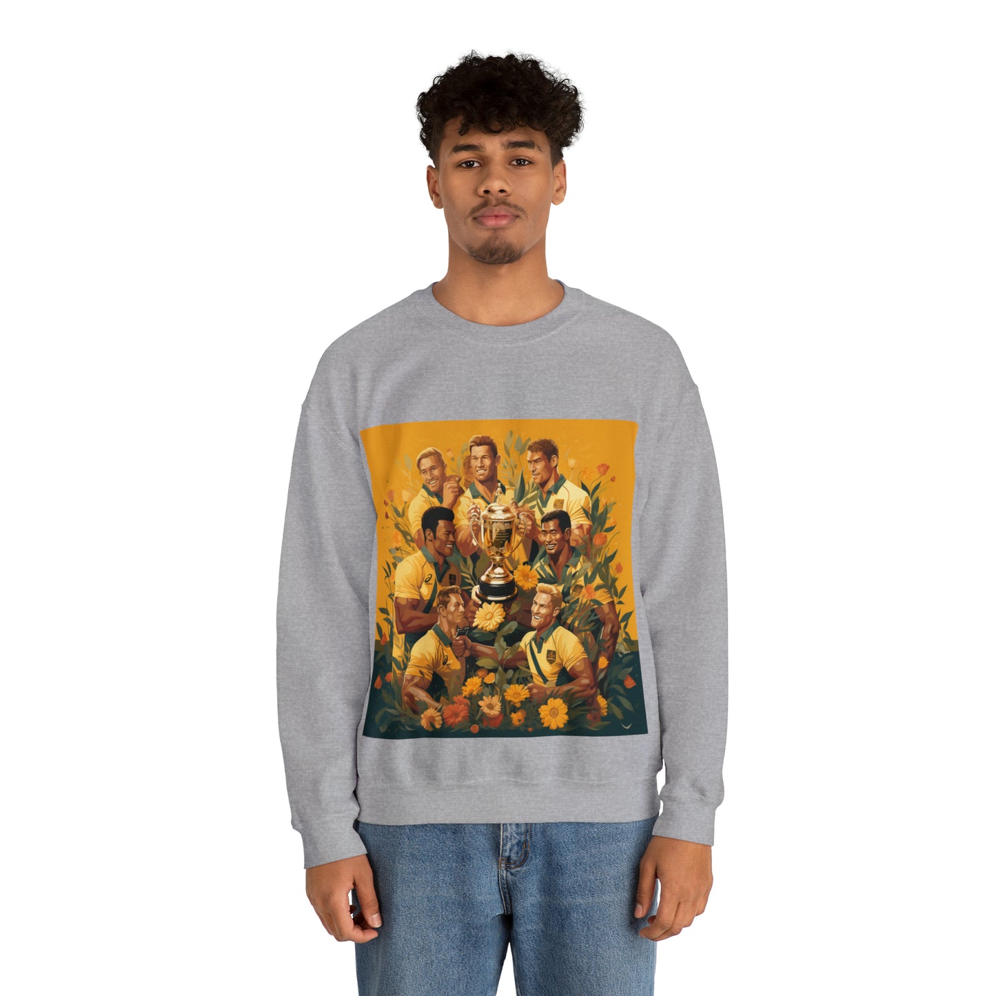 Australia celebrating with RWC - light sweatshirts