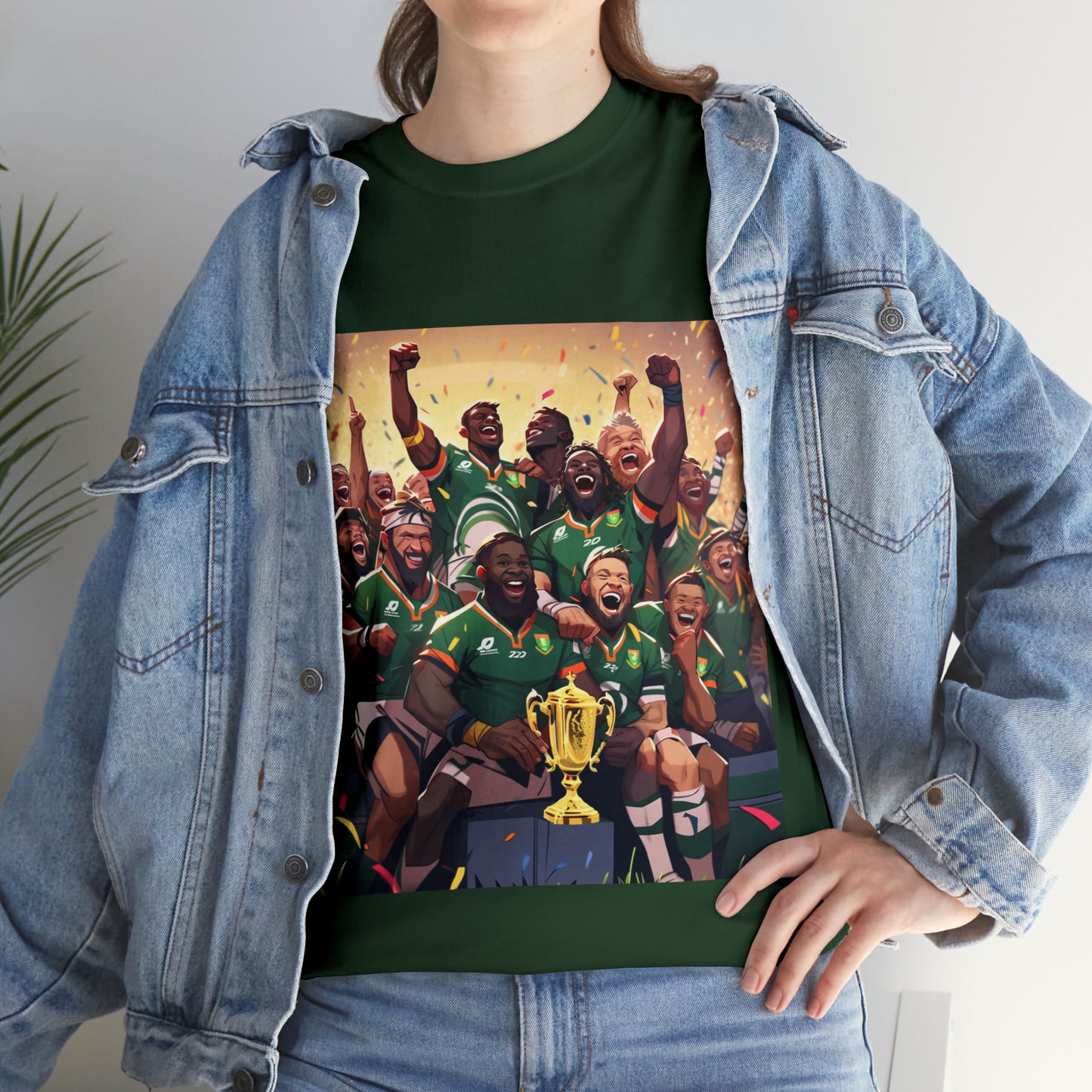 Springboks Celebrating with RWC - dark shirts