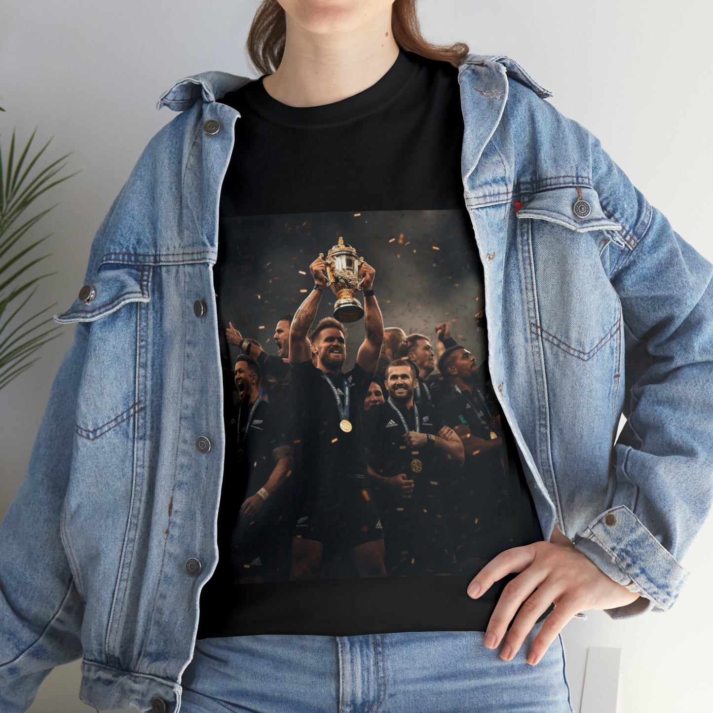 All Blacks lifting World Cup - black shirt