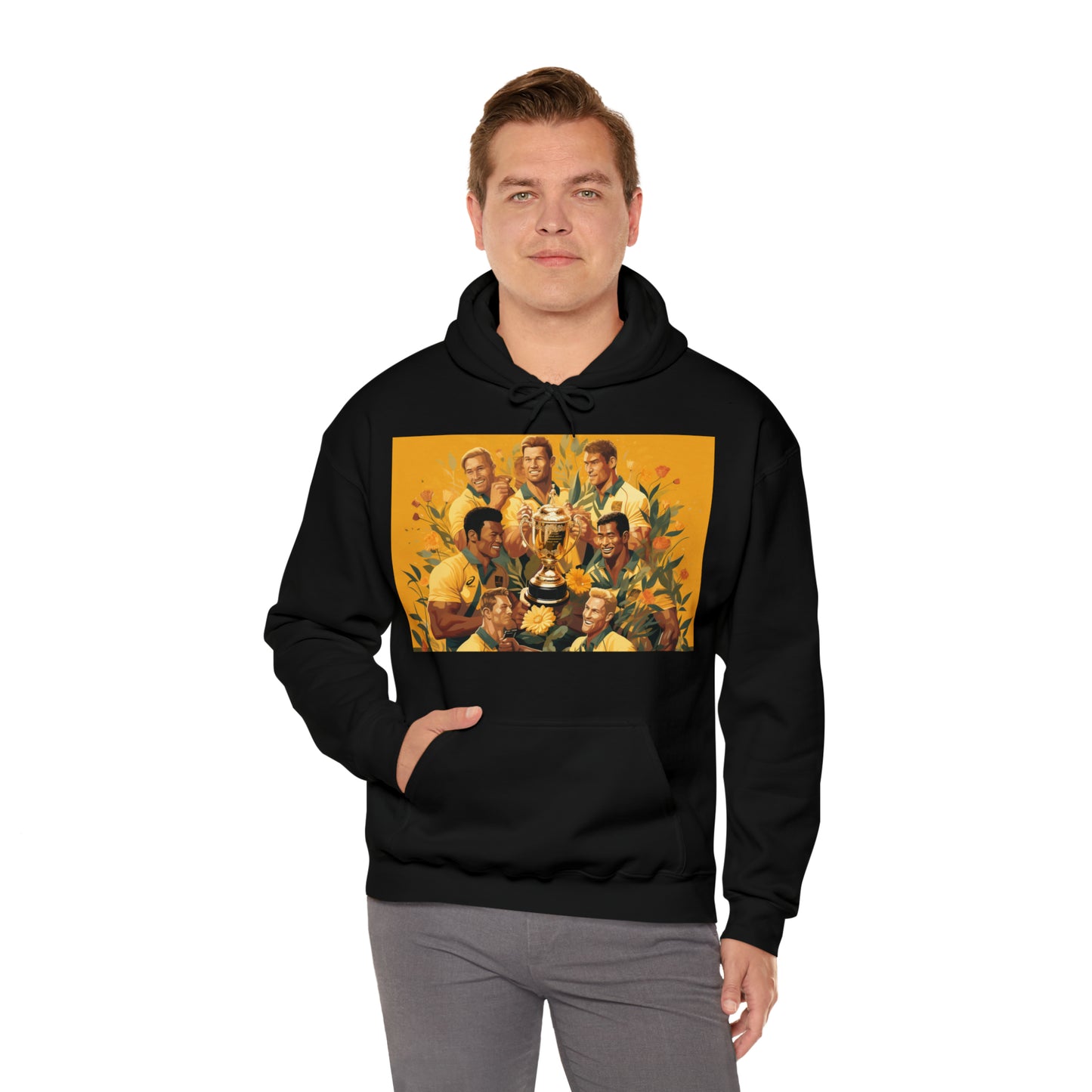 Australia celebrating with RWC - black hoodie