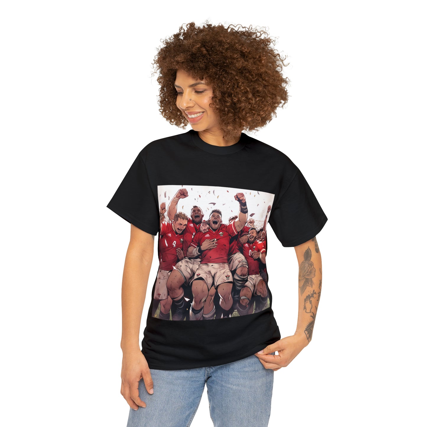 Wales Celebrating - dark shirts