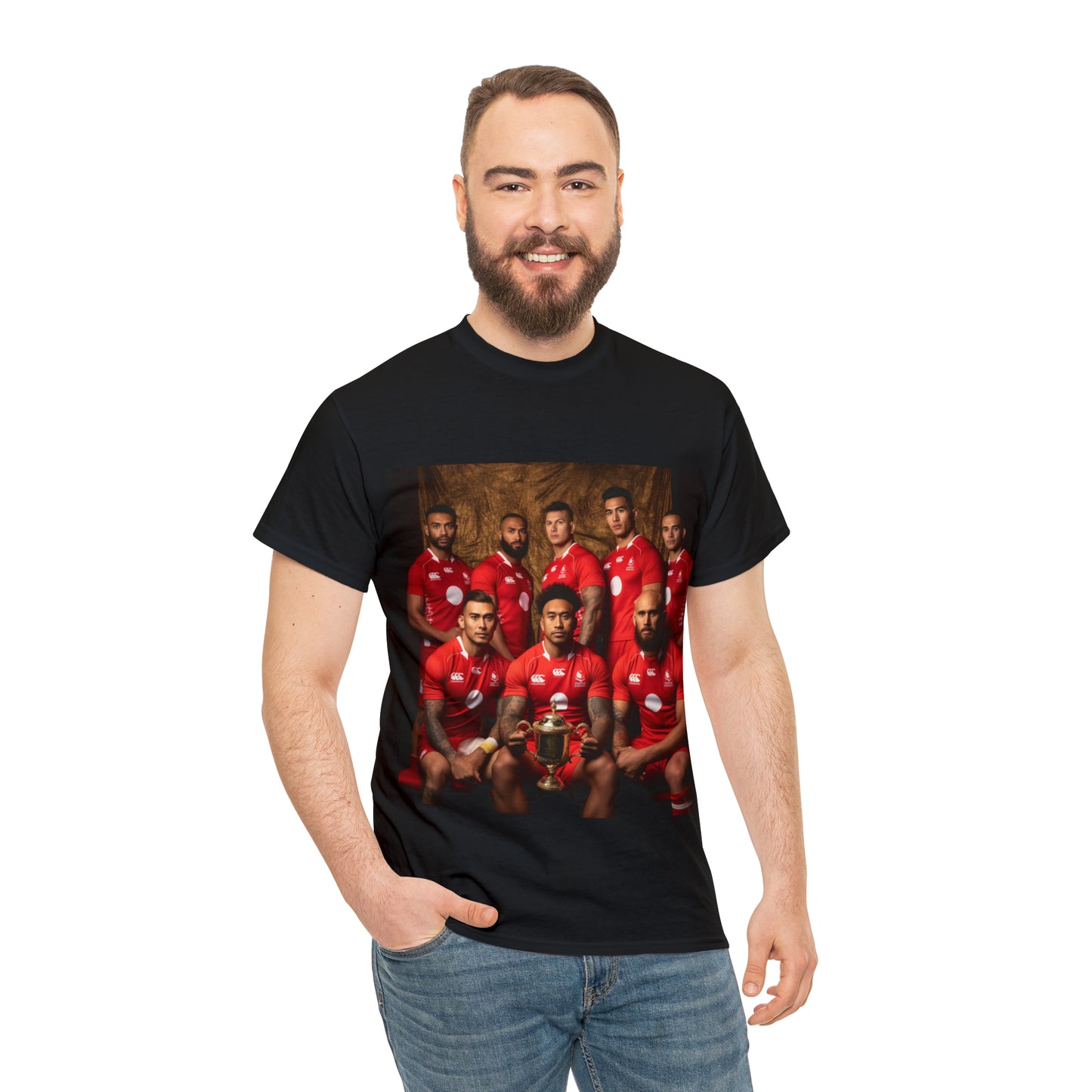 Tonga RWC photoshoot - dark shirts