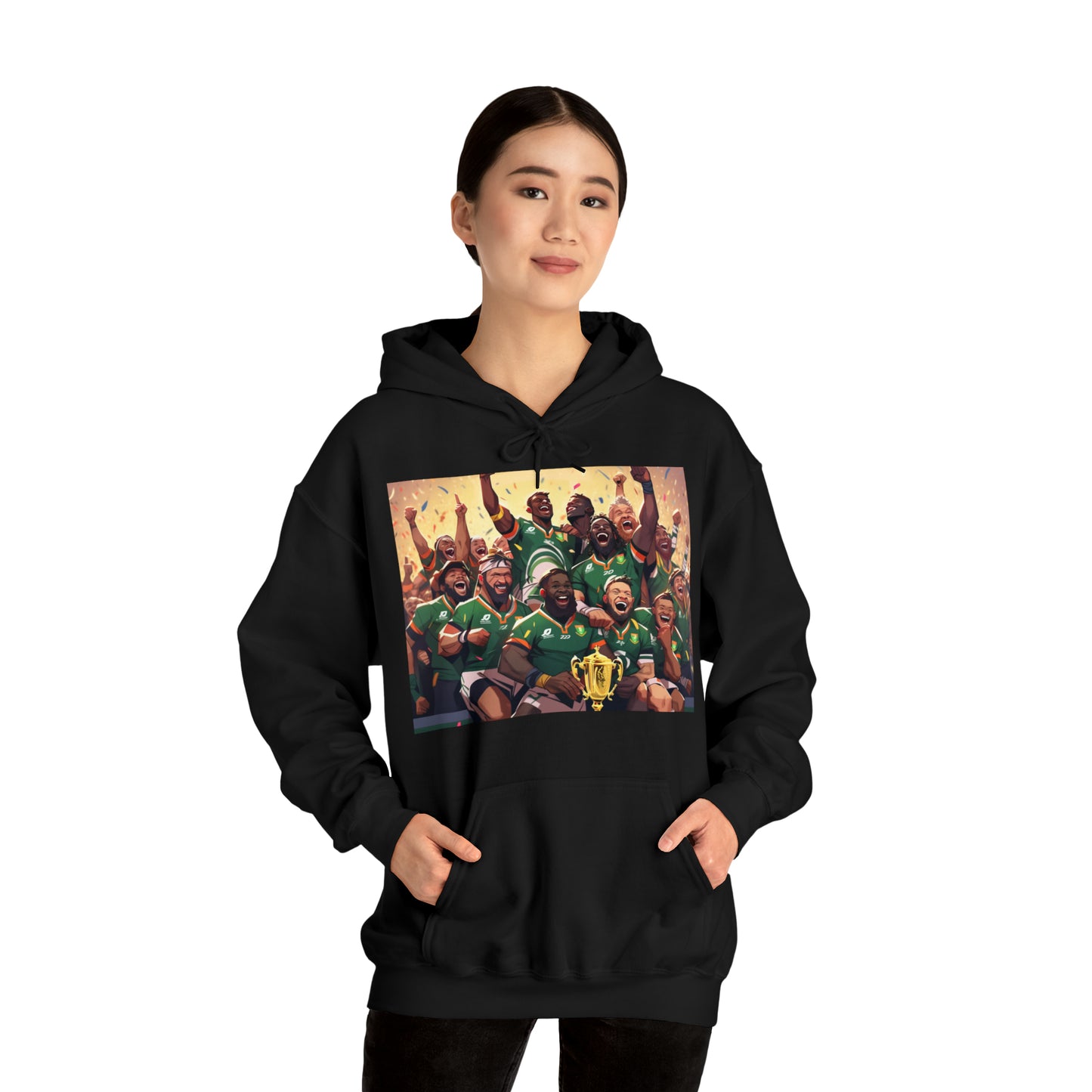 Springboks Celebrating with RWC - dark hoodies