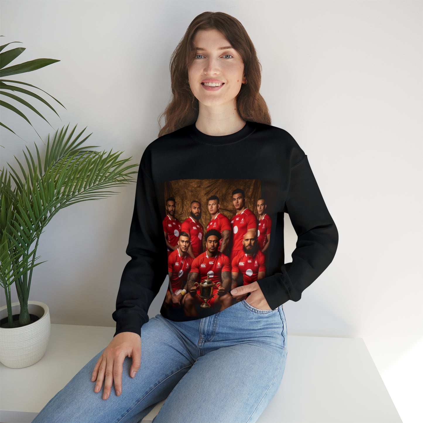 Tonga RWC photoshoot - black sweatshirt