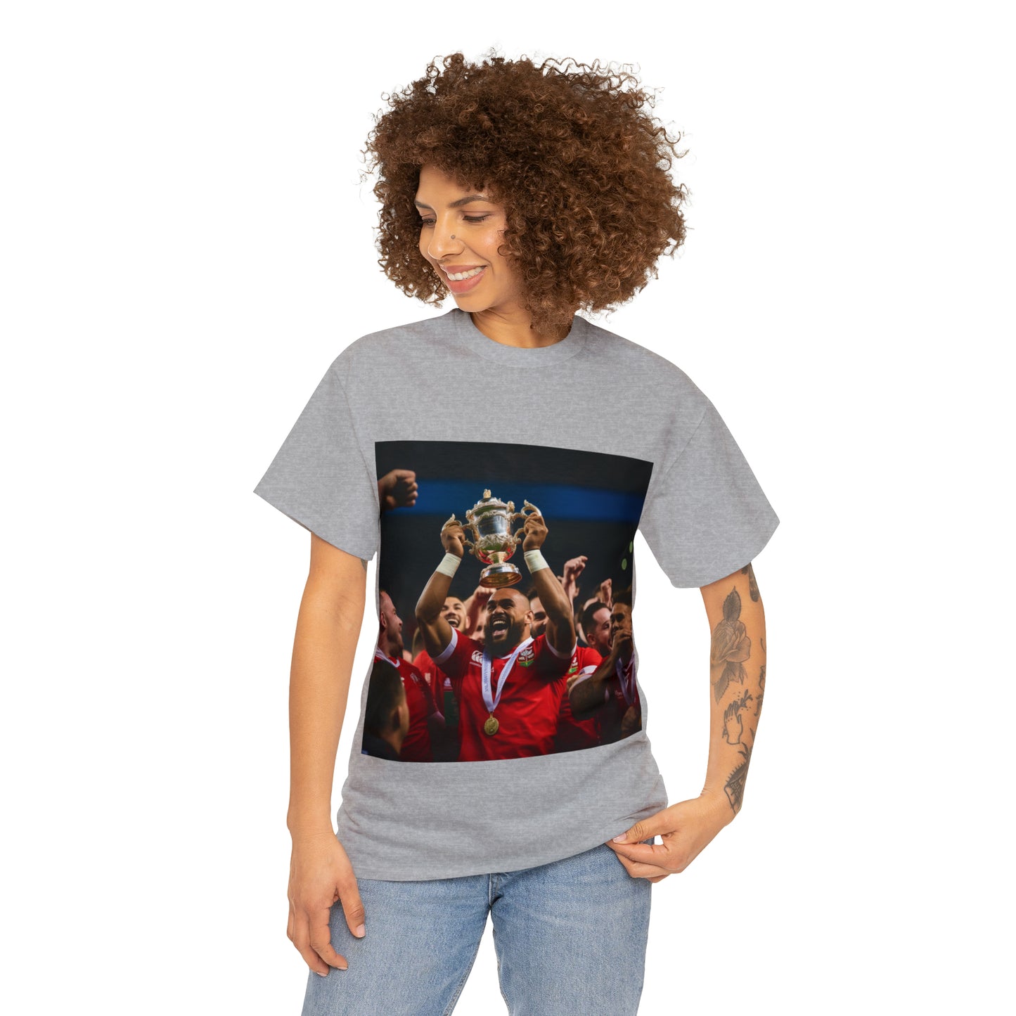 Tonga lifting the RWC - light shirts