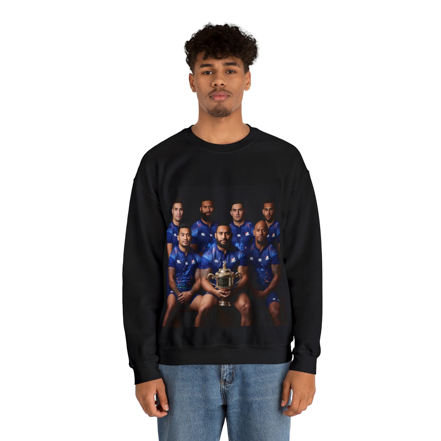 Samoa RWC Photoshoot - black sweatshirt