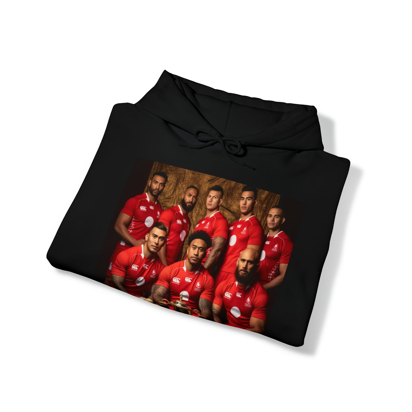 Tonga RWC photoshoot - dark hoodies