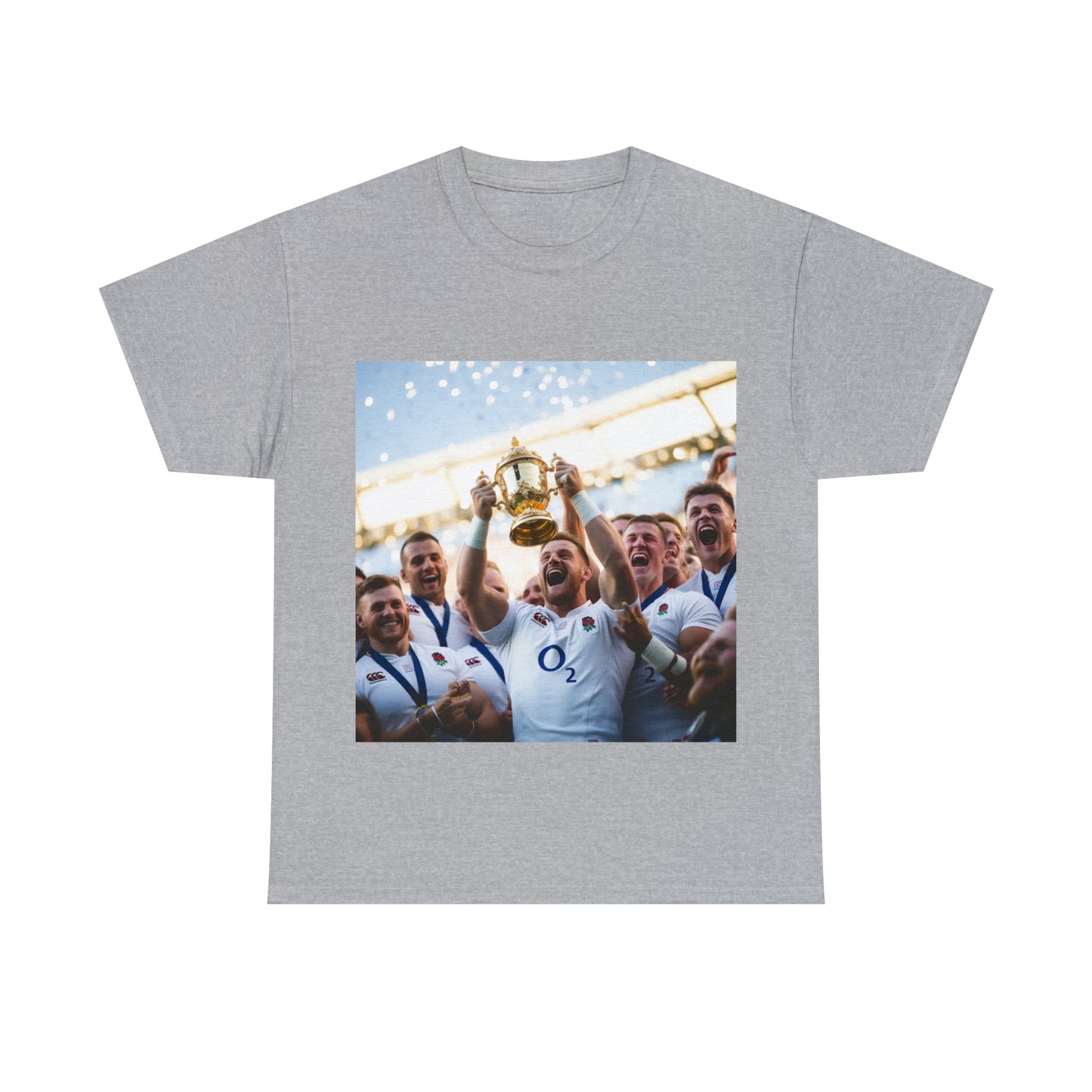 England lifting Web Ellis Cup - light shirts