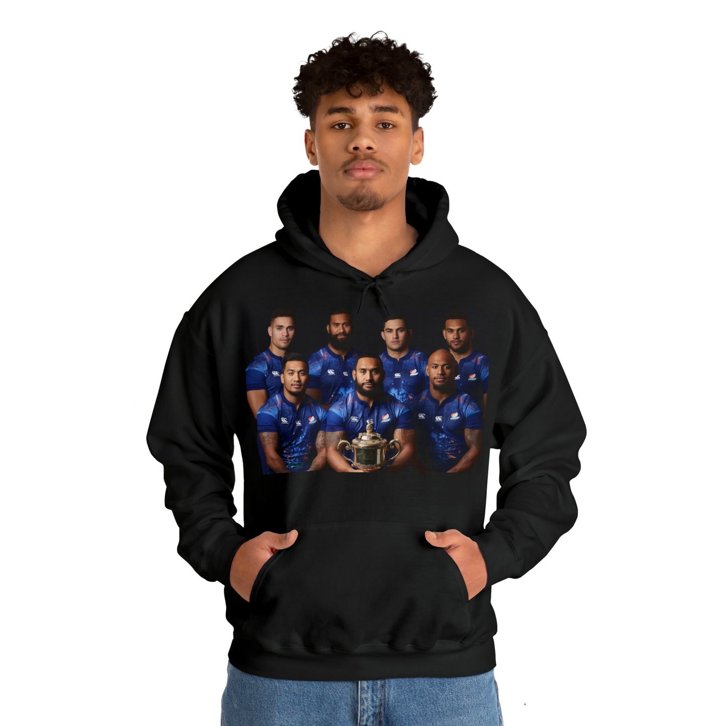 Samoa RWC Photoshoot - dark hoodies