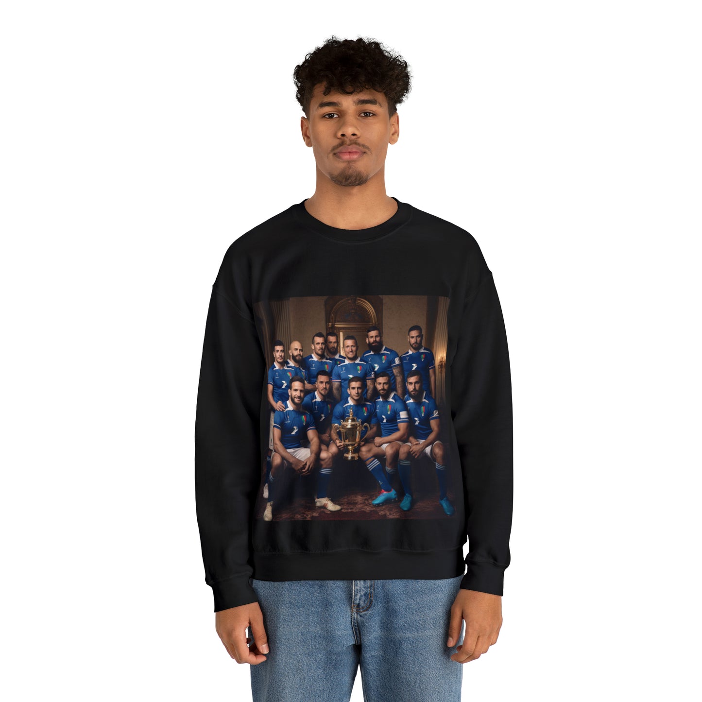 Italy World Cup photoshoot - black sweatshirt