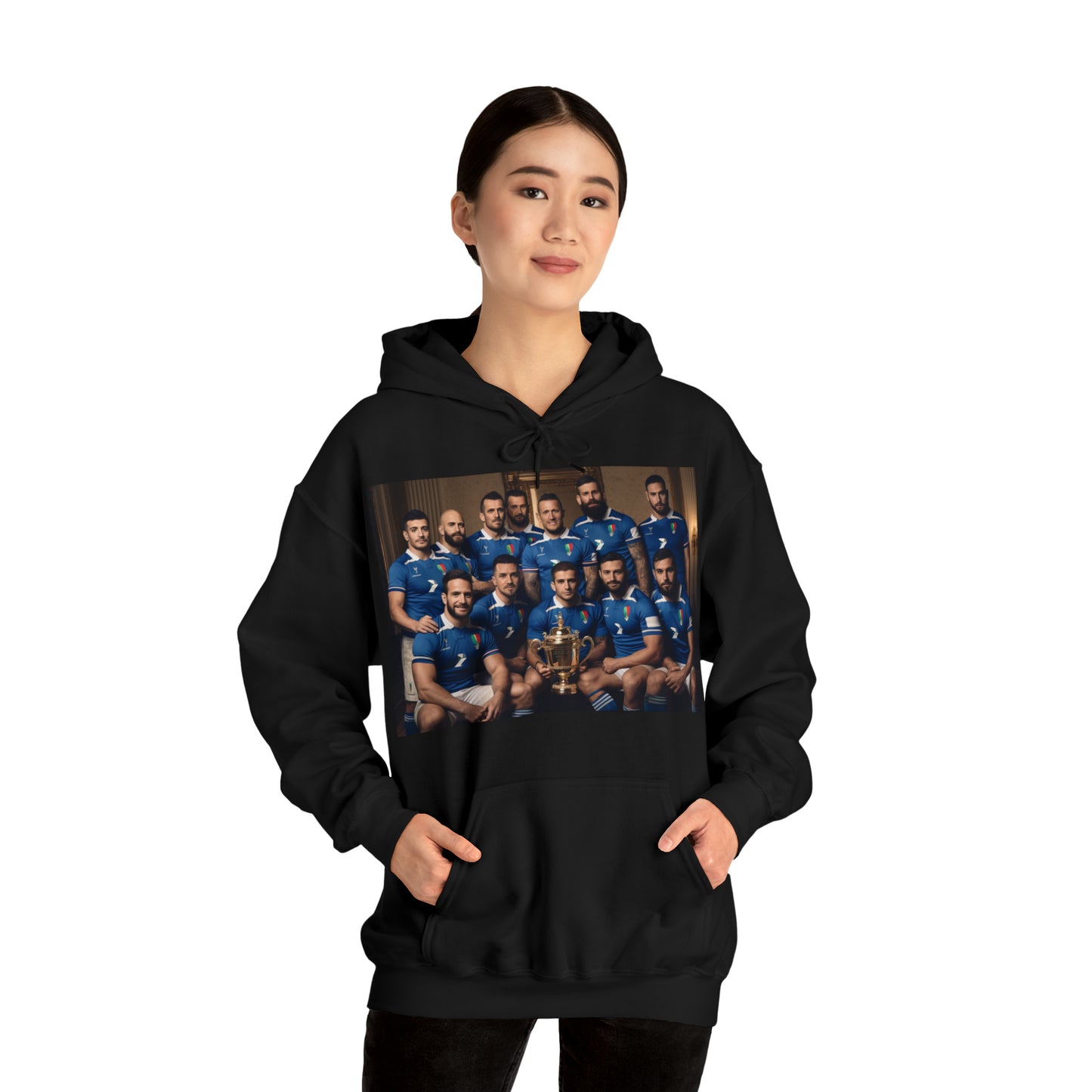 Italy World Cup photoshoot - dark hoodies