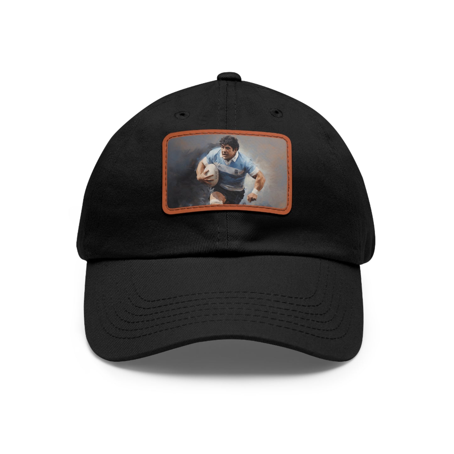 Rugby Maradona Rectangle Leather Patch Hat