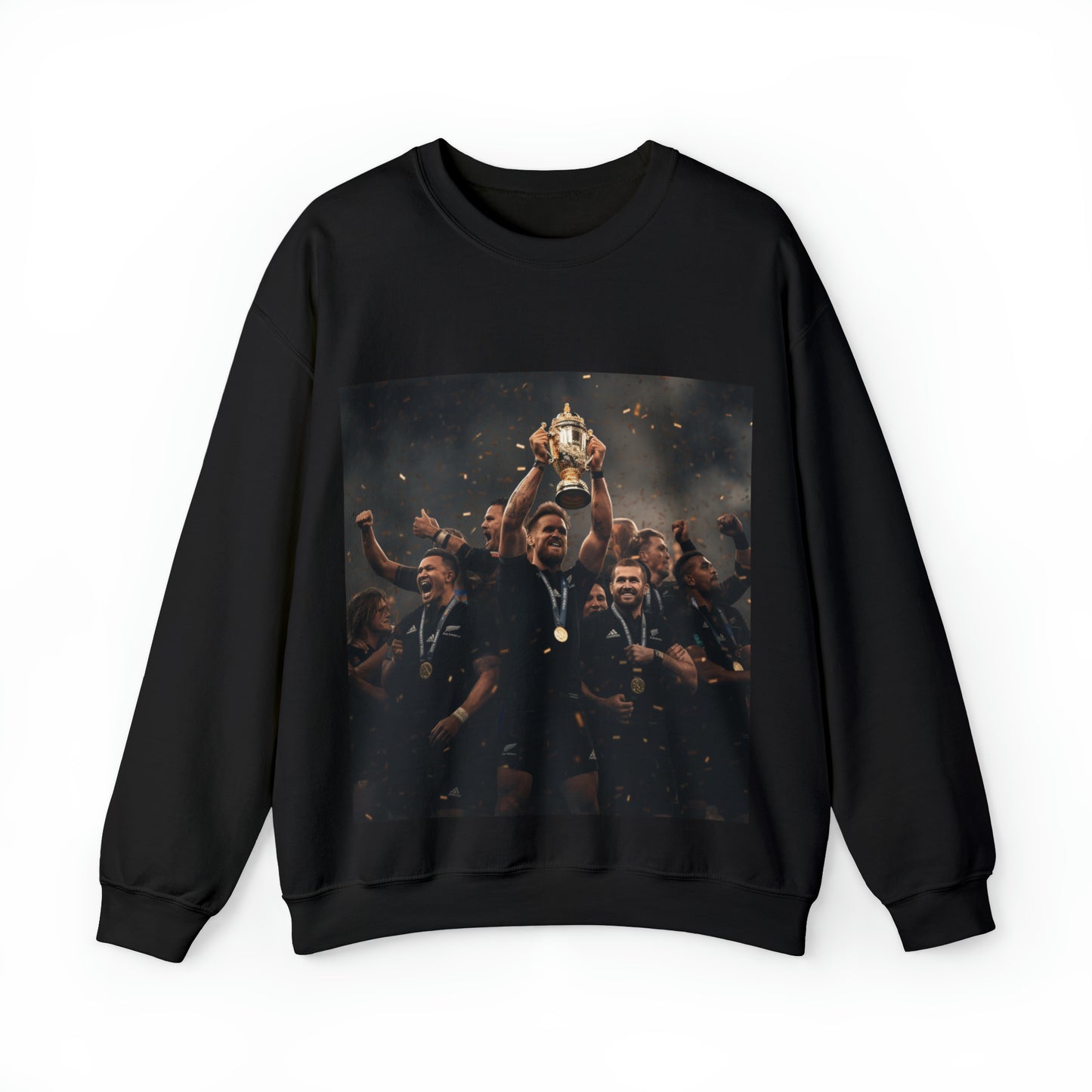 All Blacks lifting World Cup - black sweatshirt