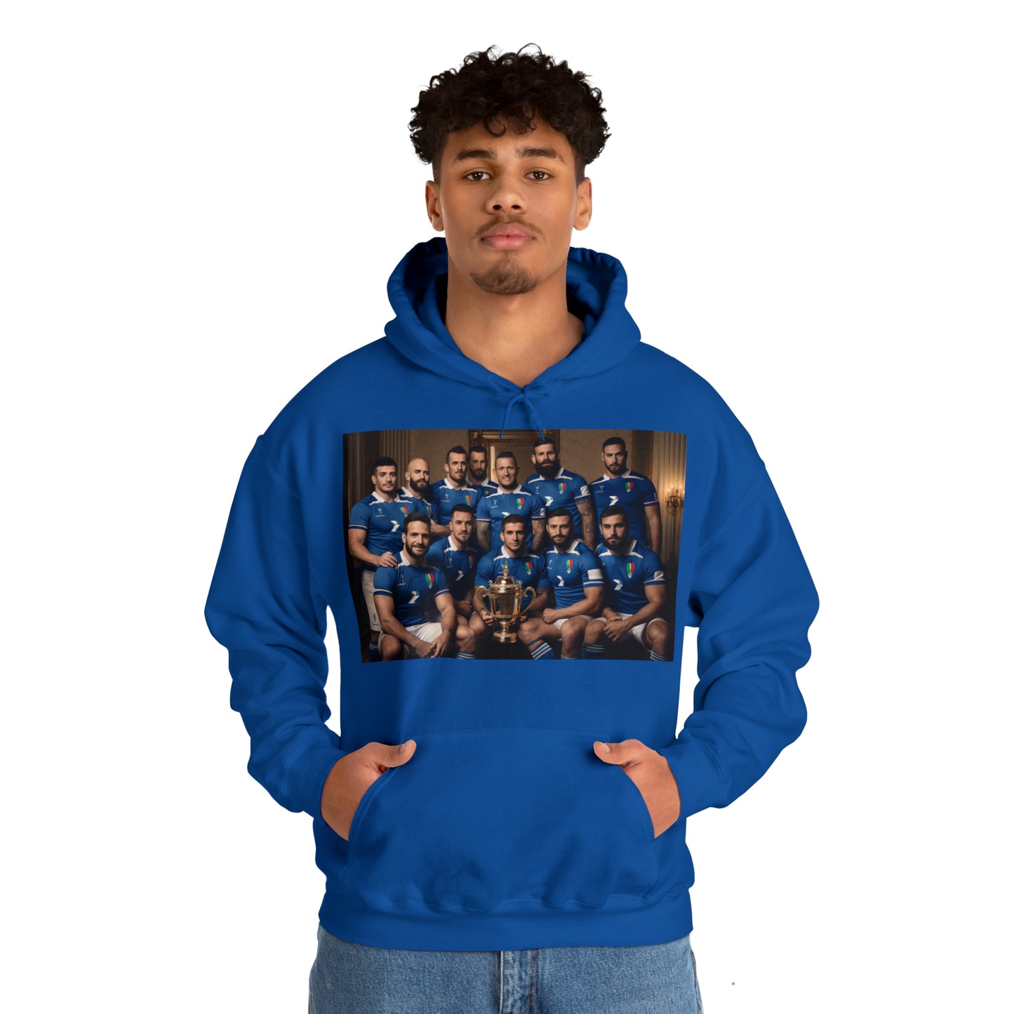 Italy World Cup photoshoot - dark hoodies