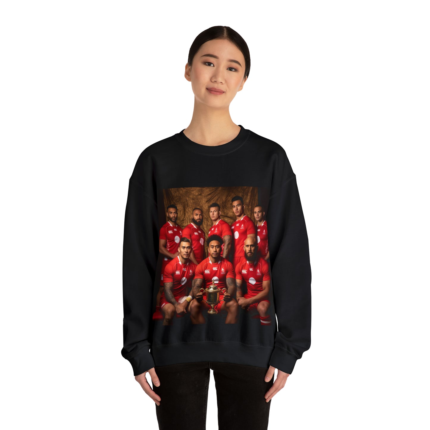 Tonga RWC photoshoot - black sweatshirt