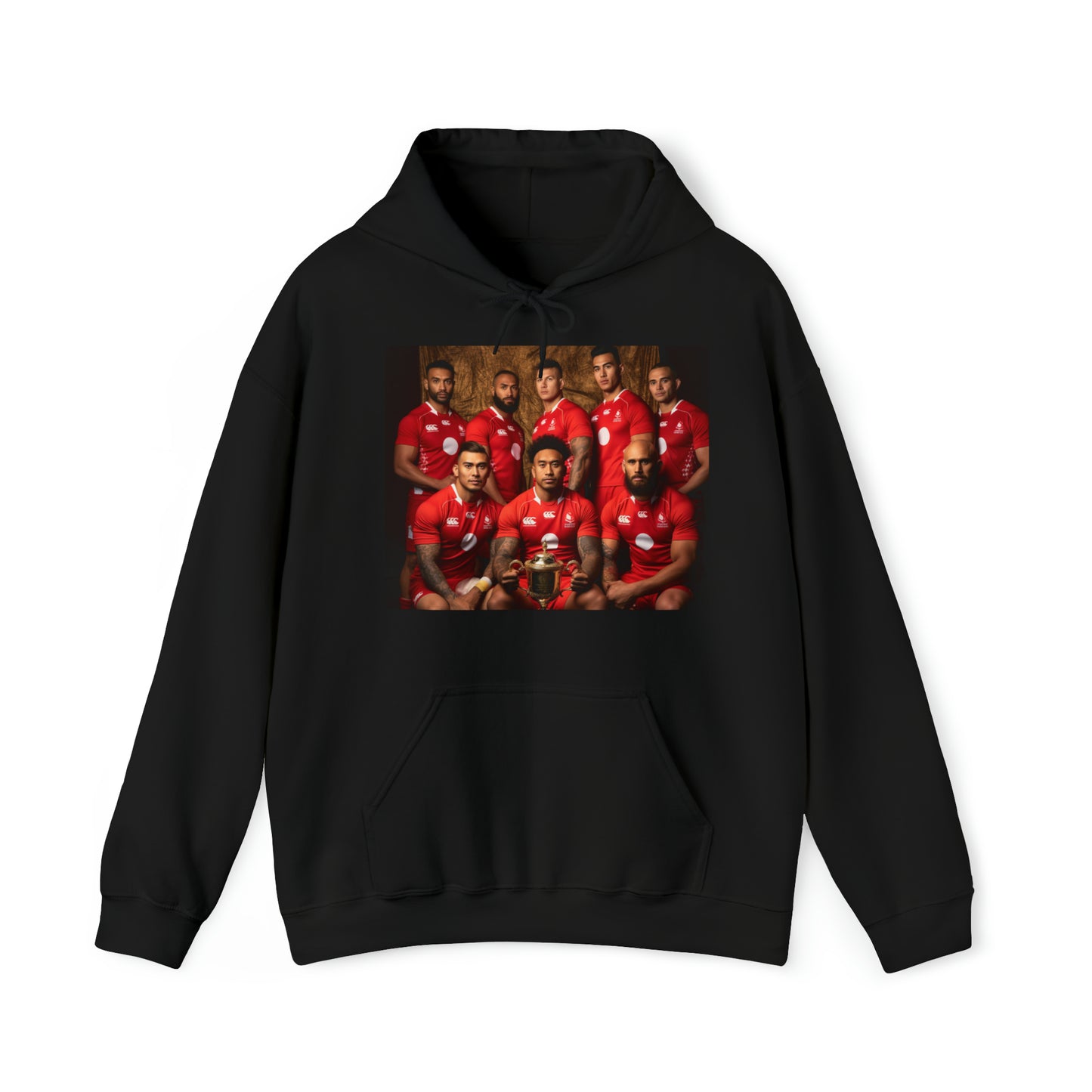 Tonga RWC photoshoot - dark hoodies
