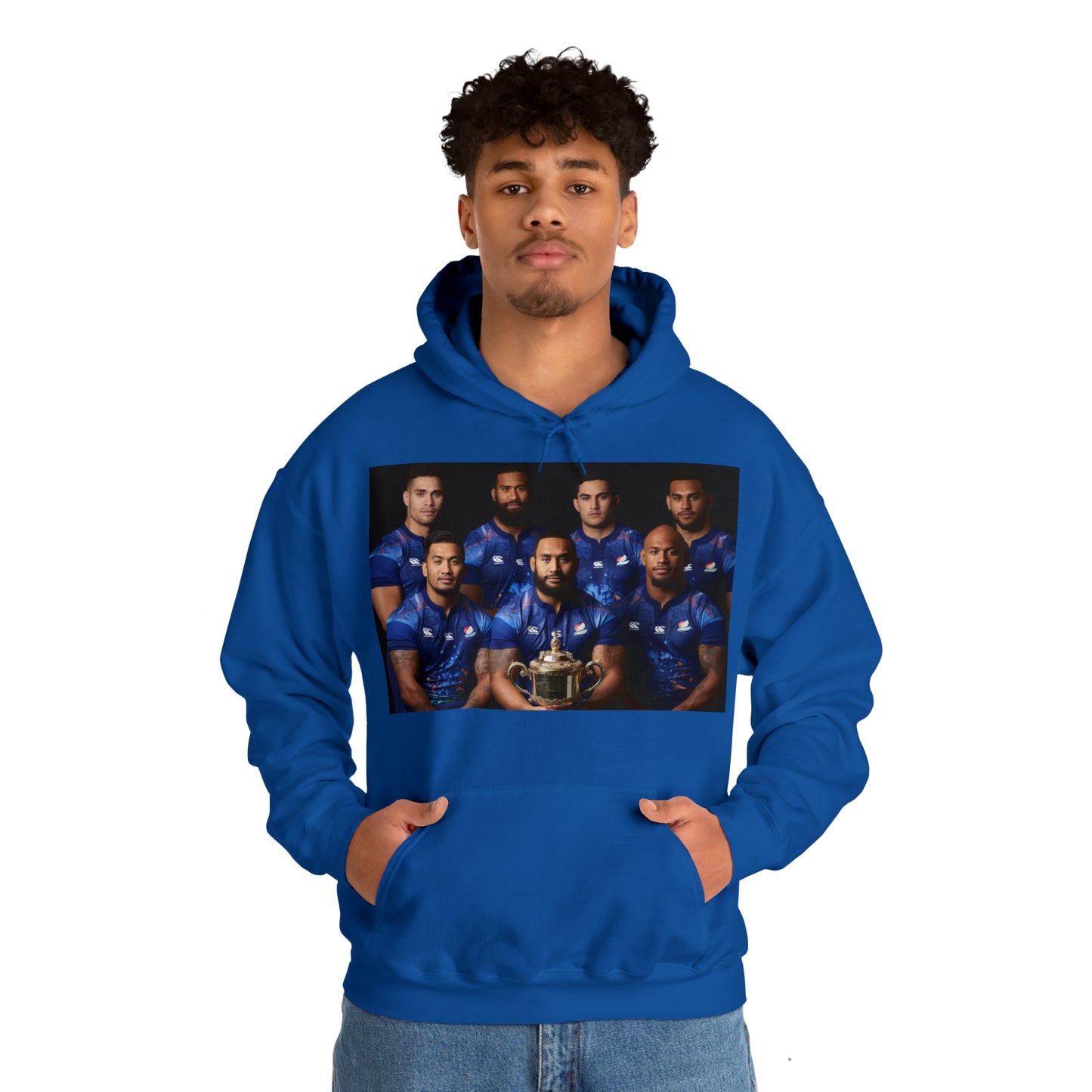 Samoa RWC Photoshoot - dark hoodies