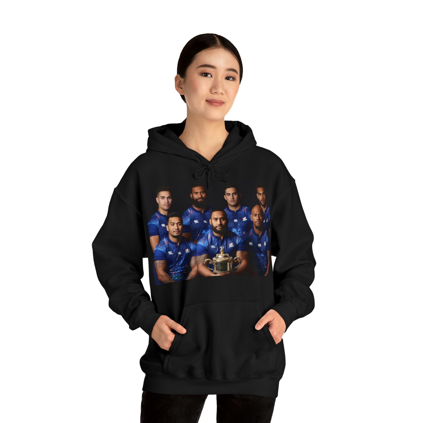 Samoa RWC Photoshoot - dark hoodies