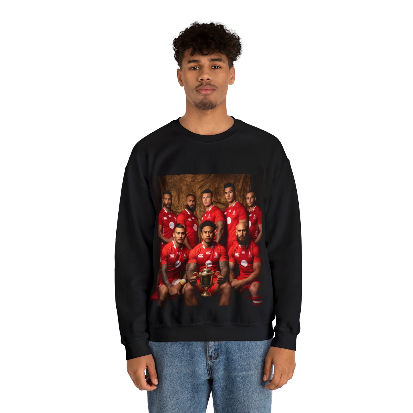 Tonga RWC photoshoot - black sweatshirt